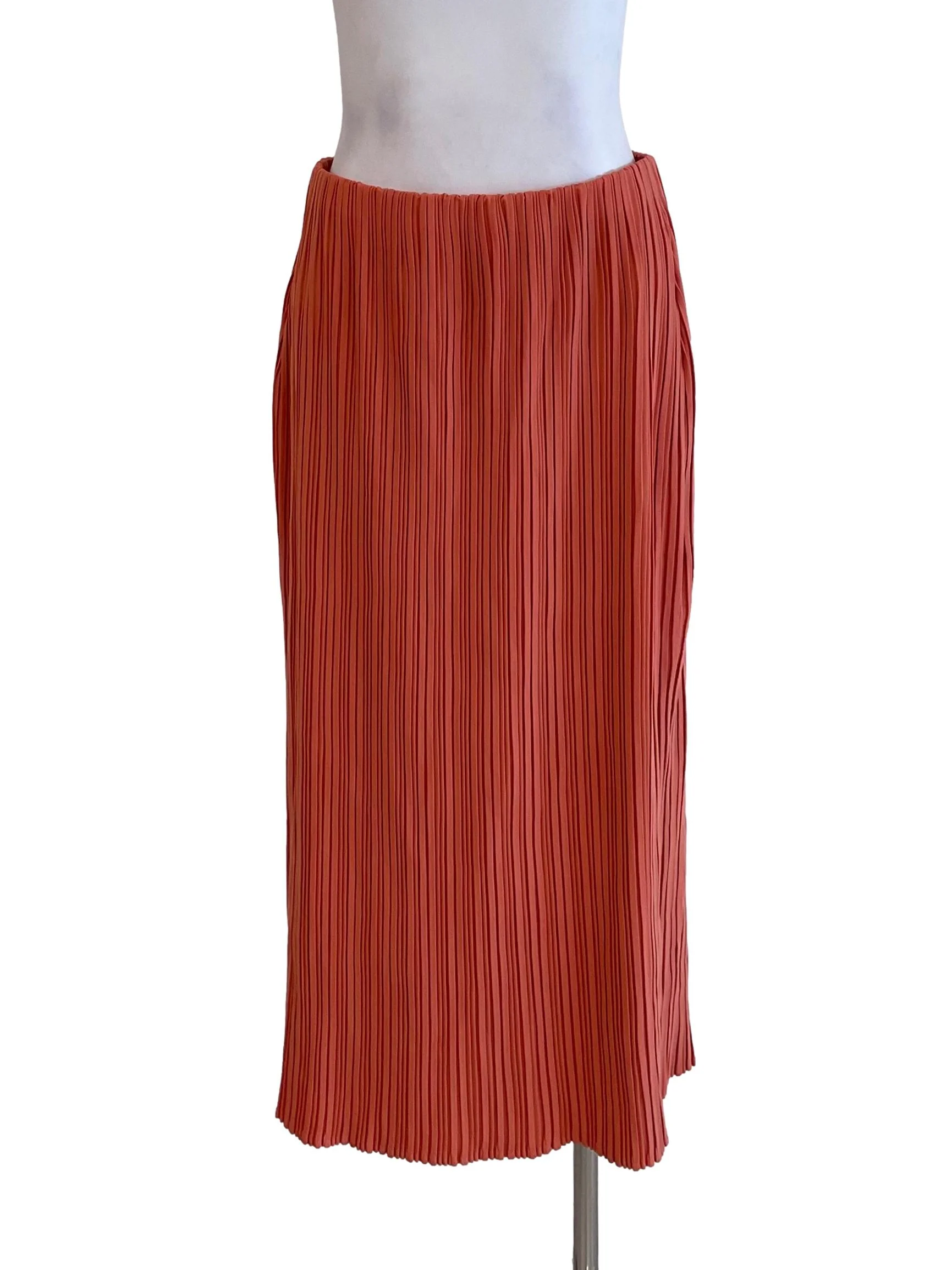 Orange Accordion Pencil Skirt