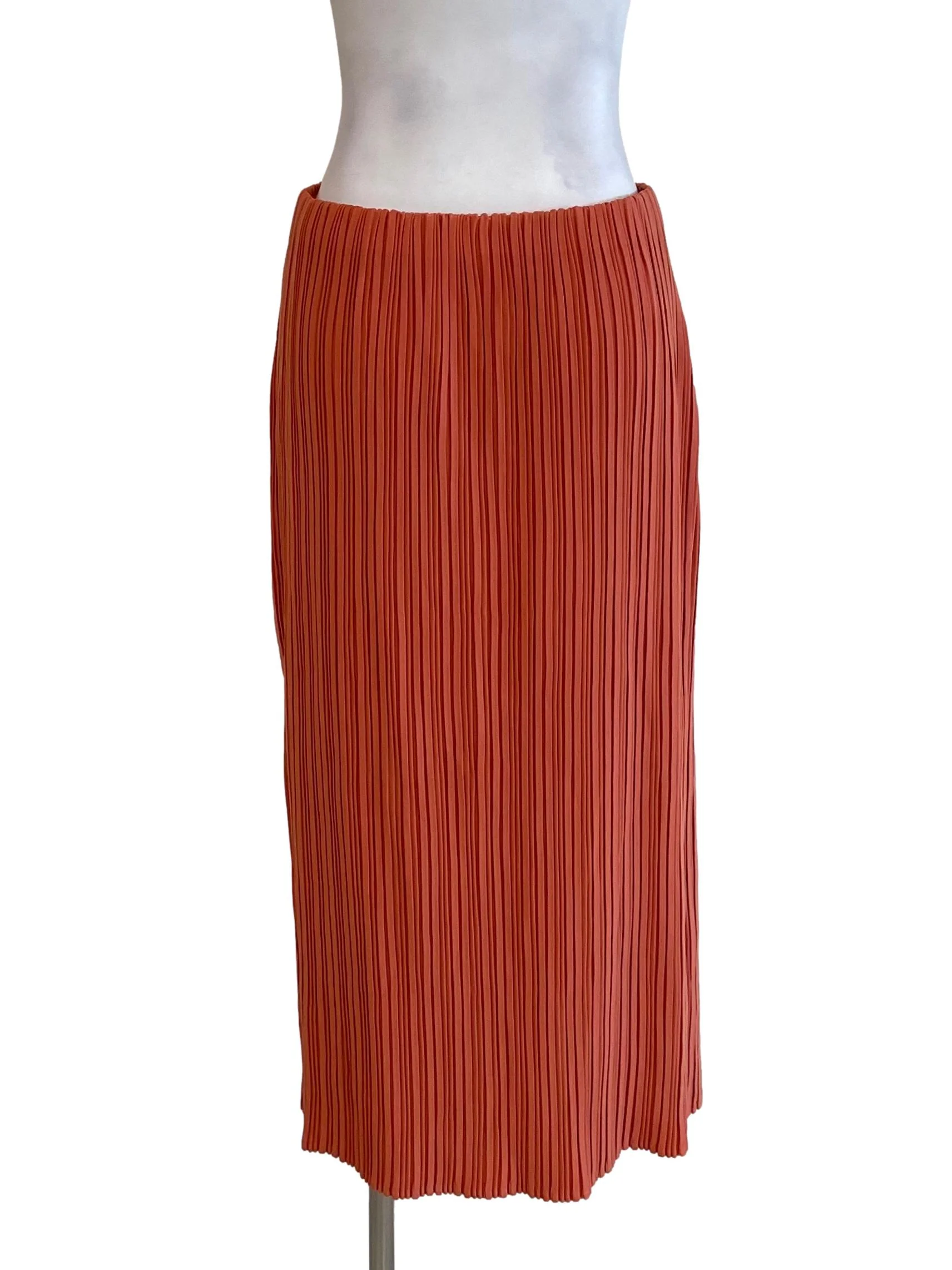 Orange Accordion Pencil Skirt - Image 2