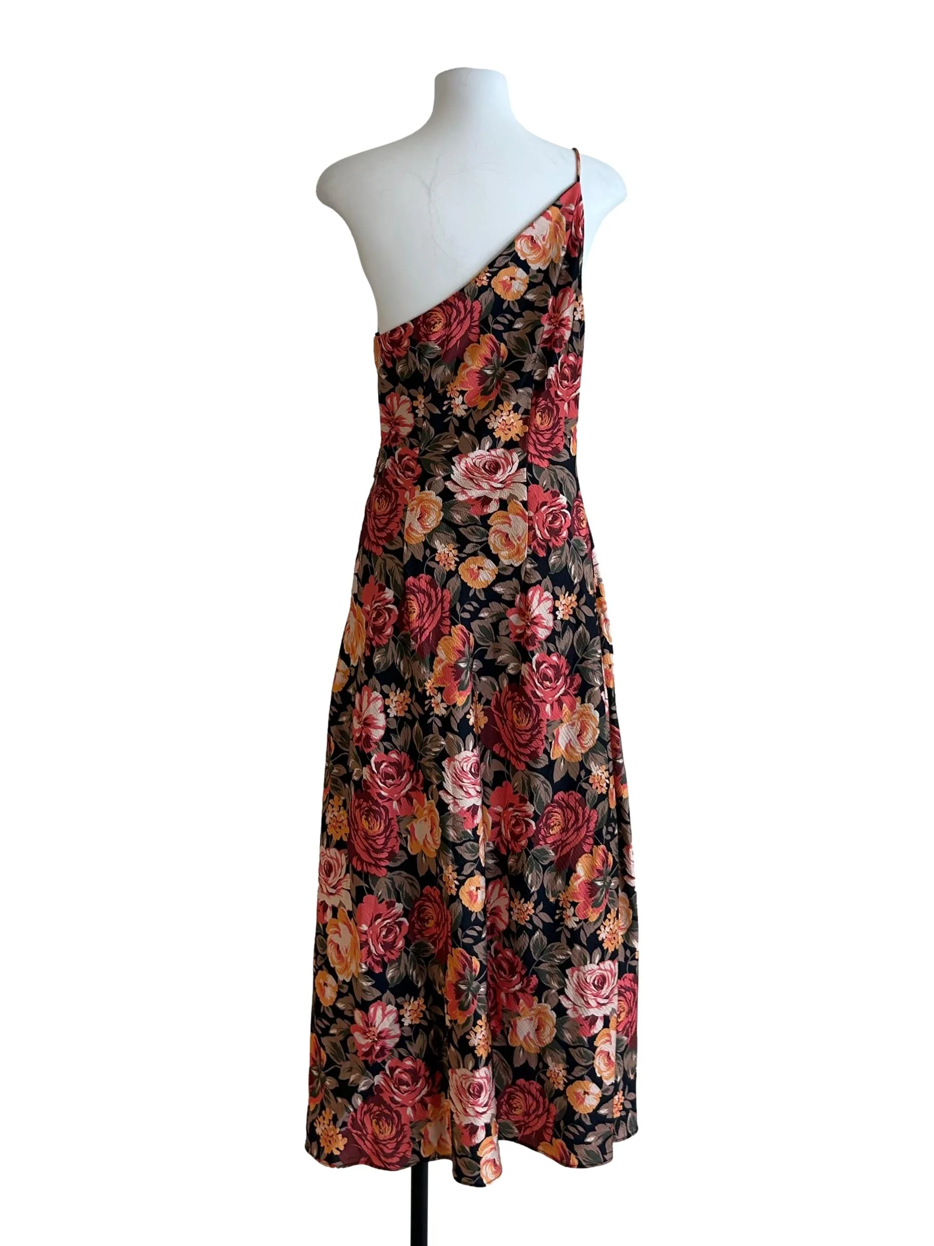 Orange And Black Floral Dress - Image 2