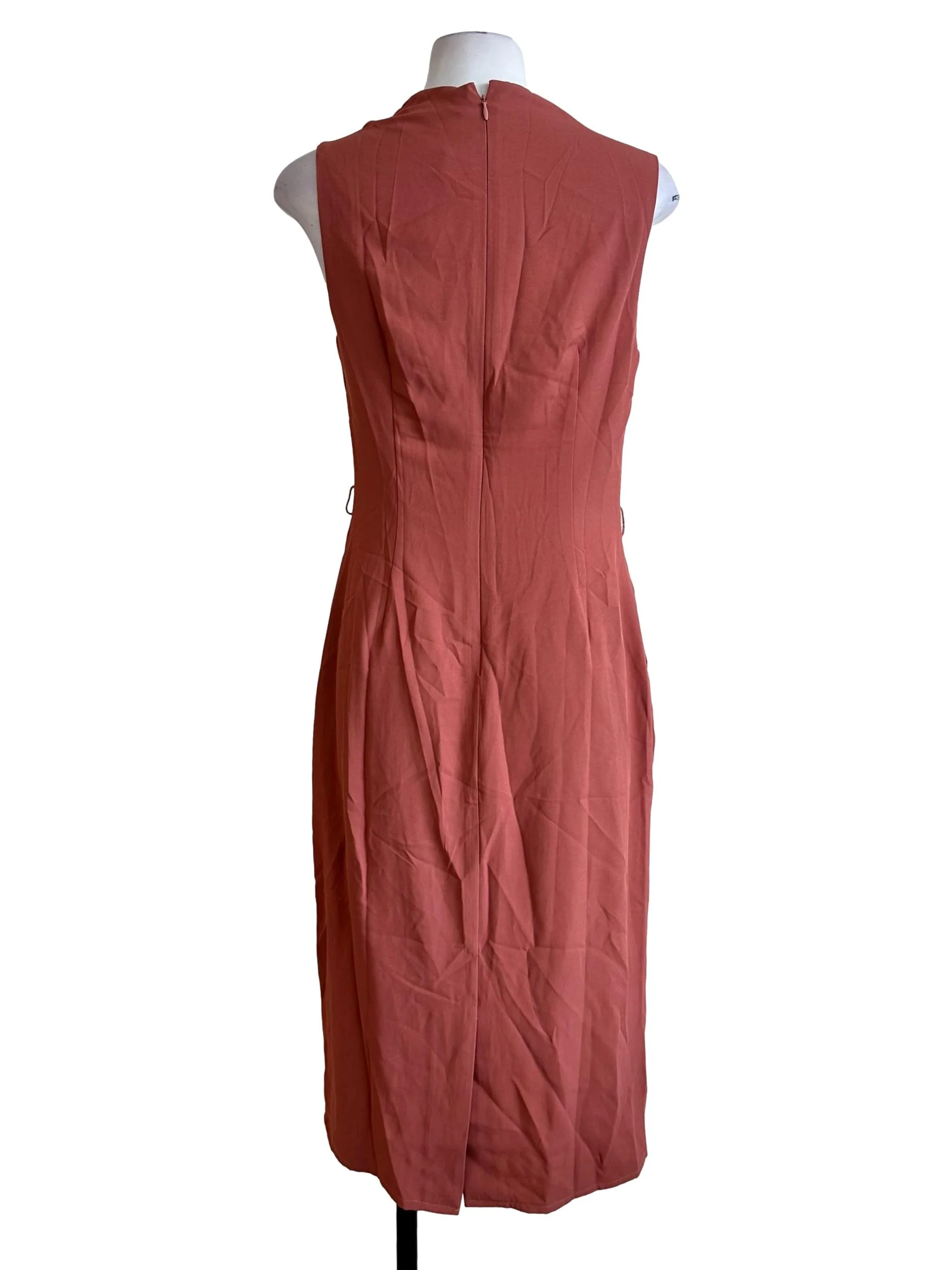 Orange Brown Sheath Dress - Image 2