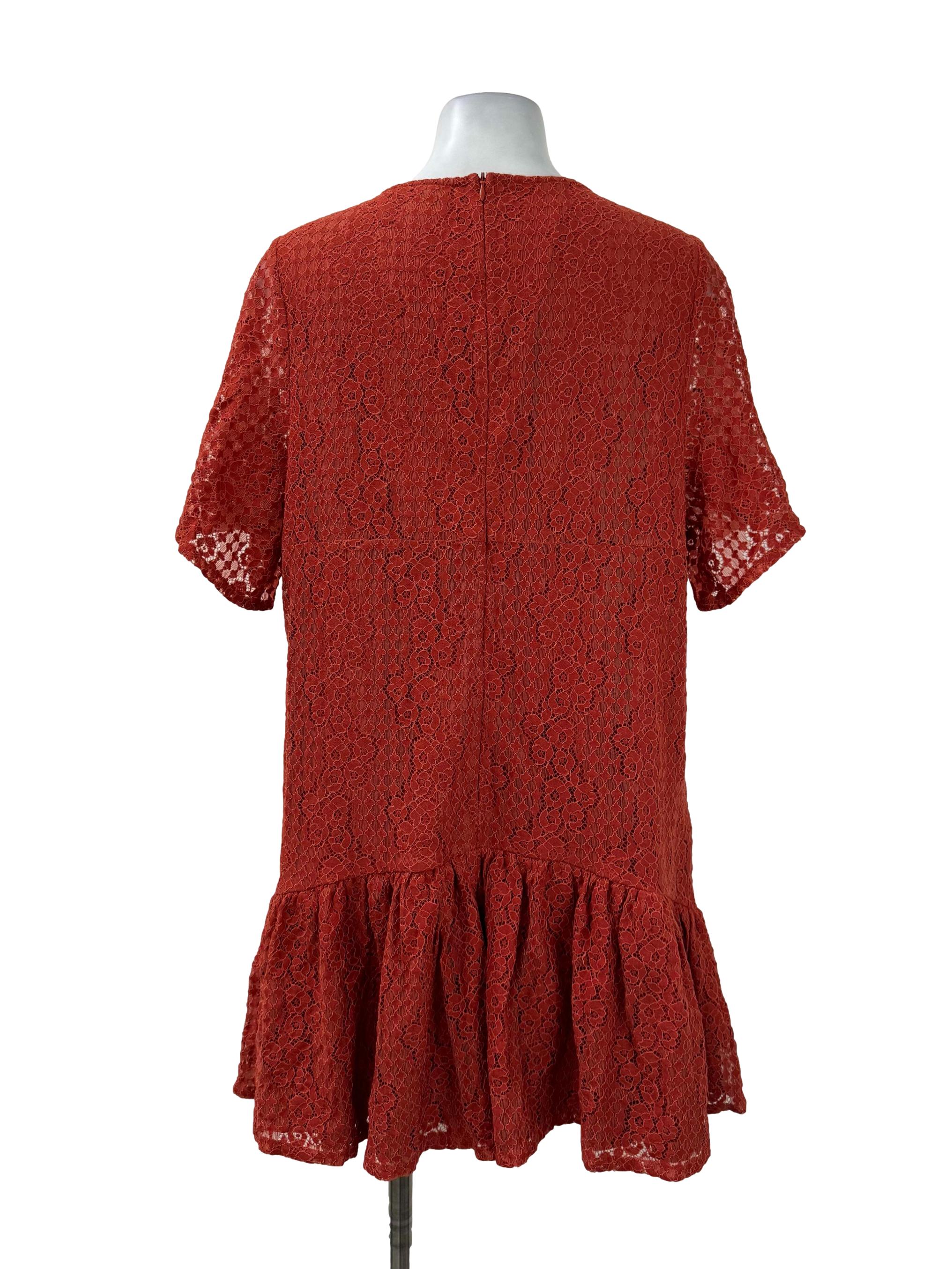 Orange Eyelet Ruffle Dress - Image 2