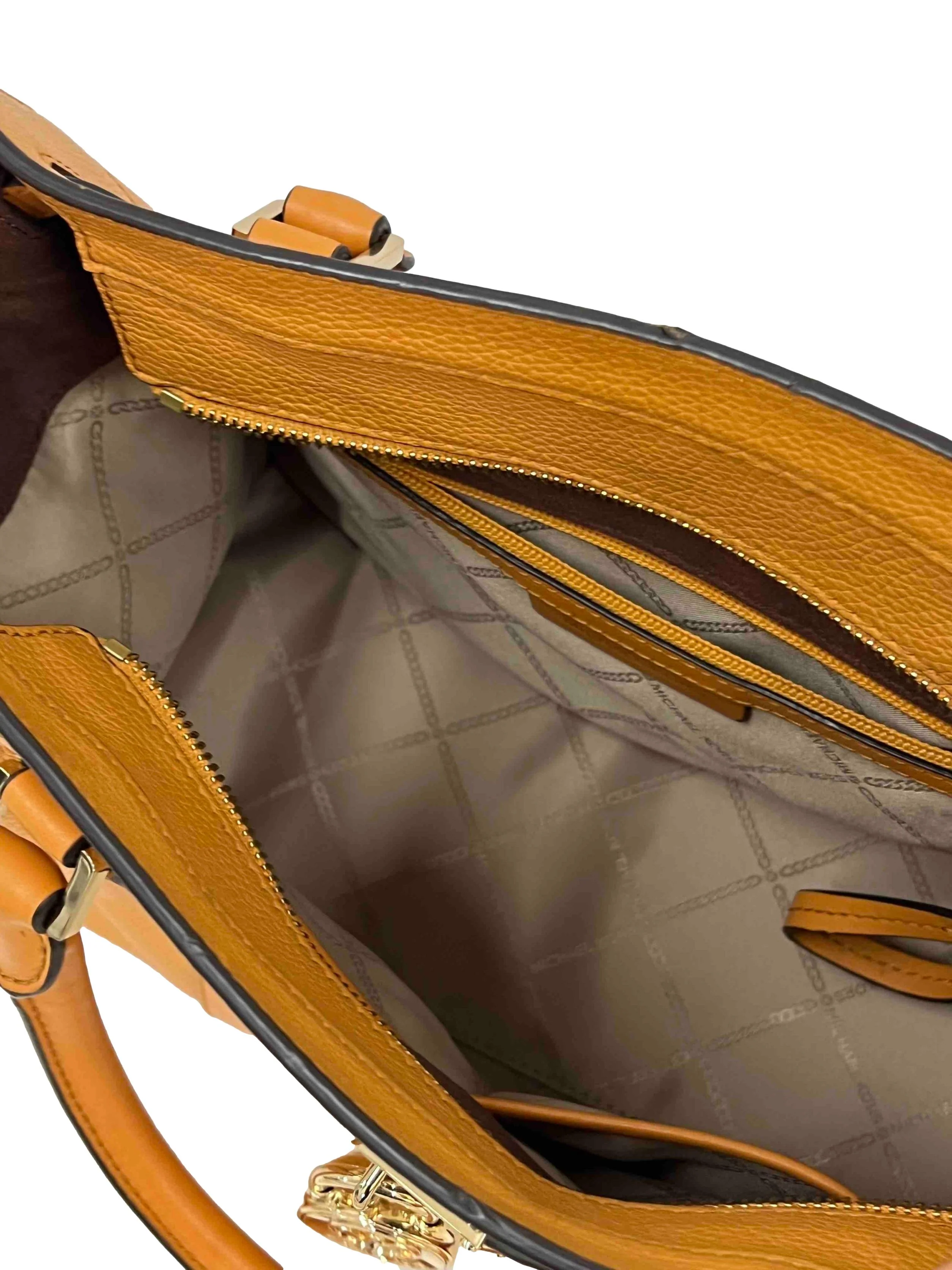 Orange Leather Michael Kors - Nouveau Hamilton Satchel Satchel CSN - Image 5