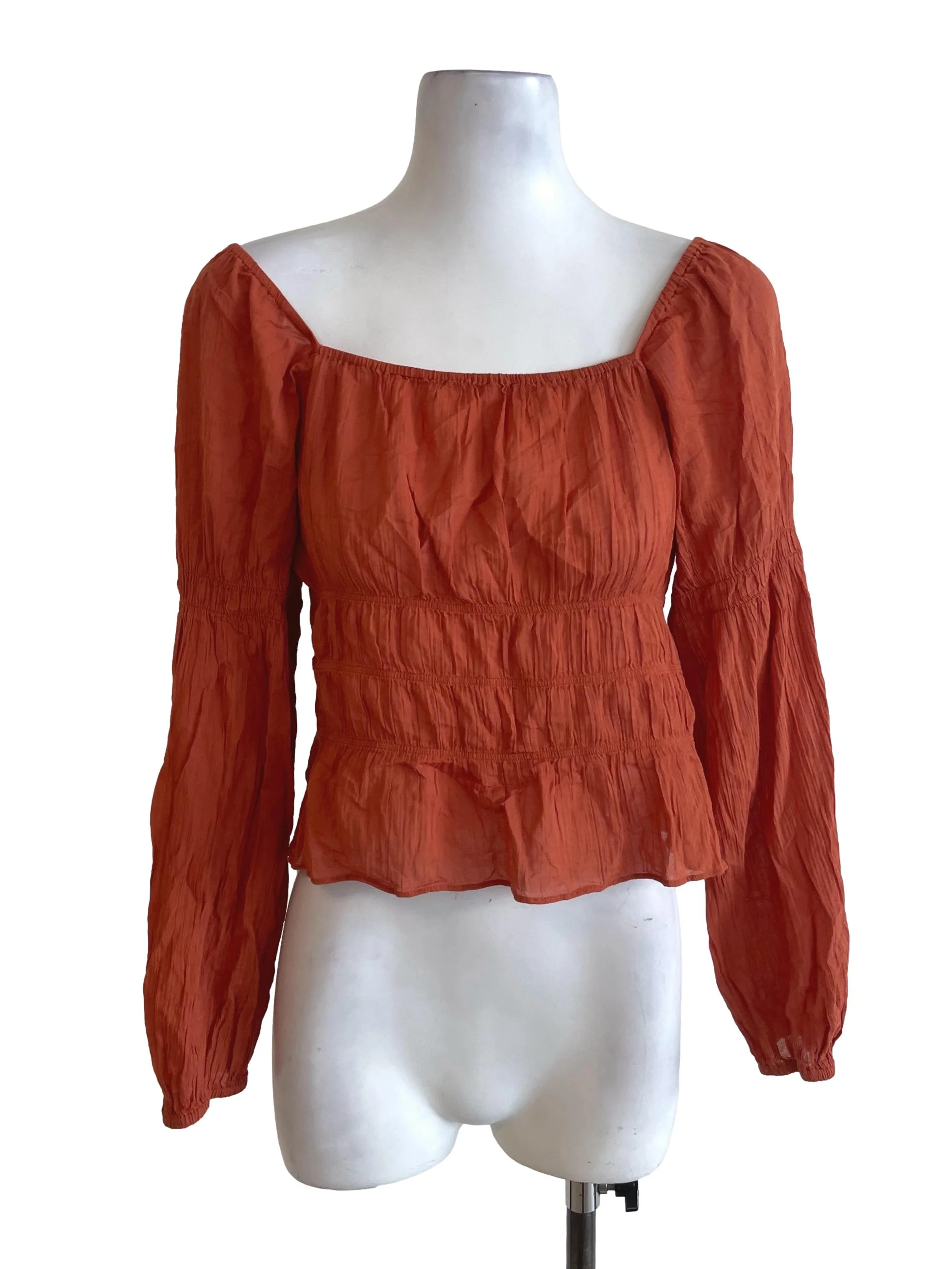 Orange Long Sleeves Top