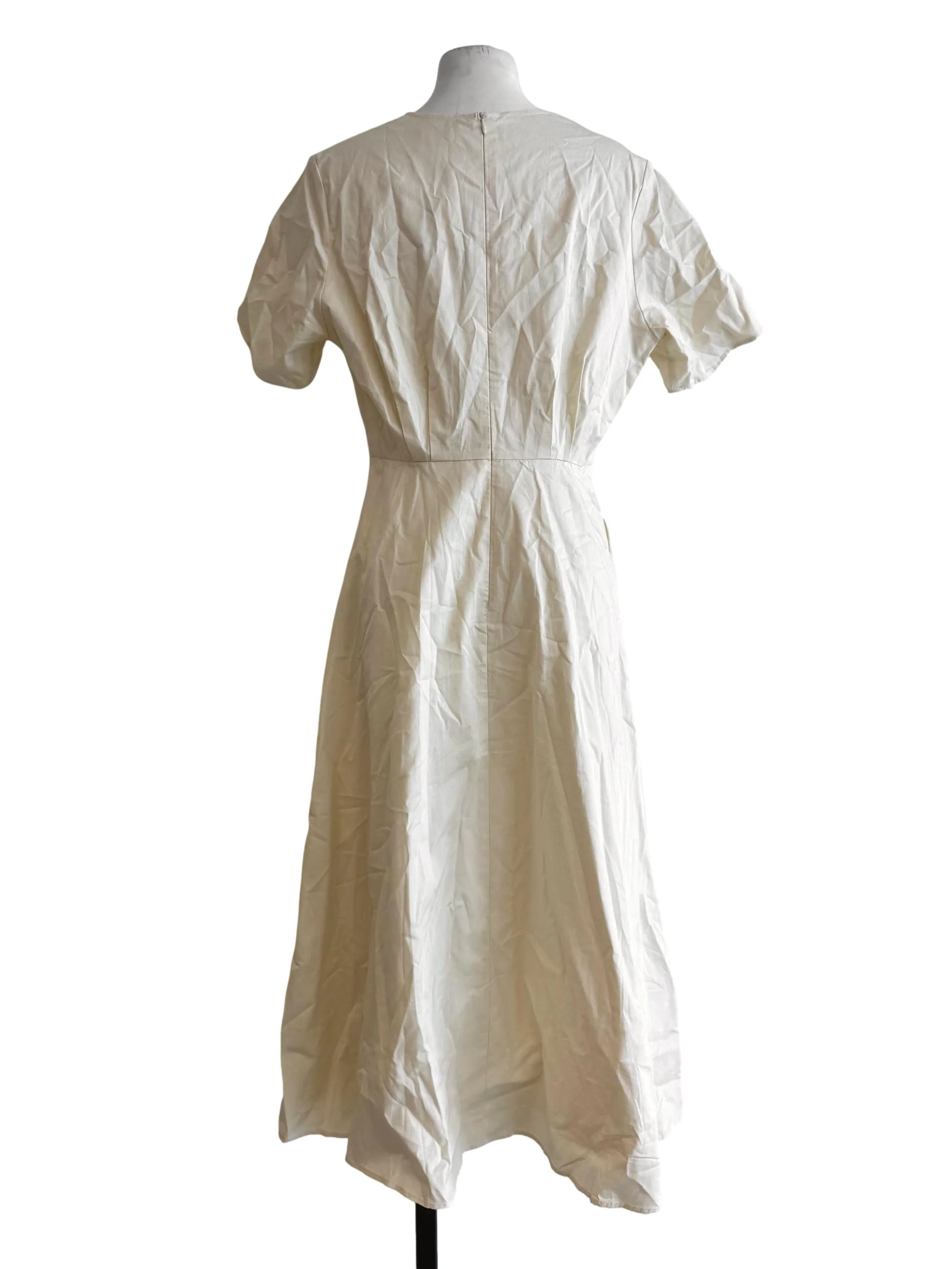 Organic Cotton V-Neck Pleated Dress OSN - Image 2