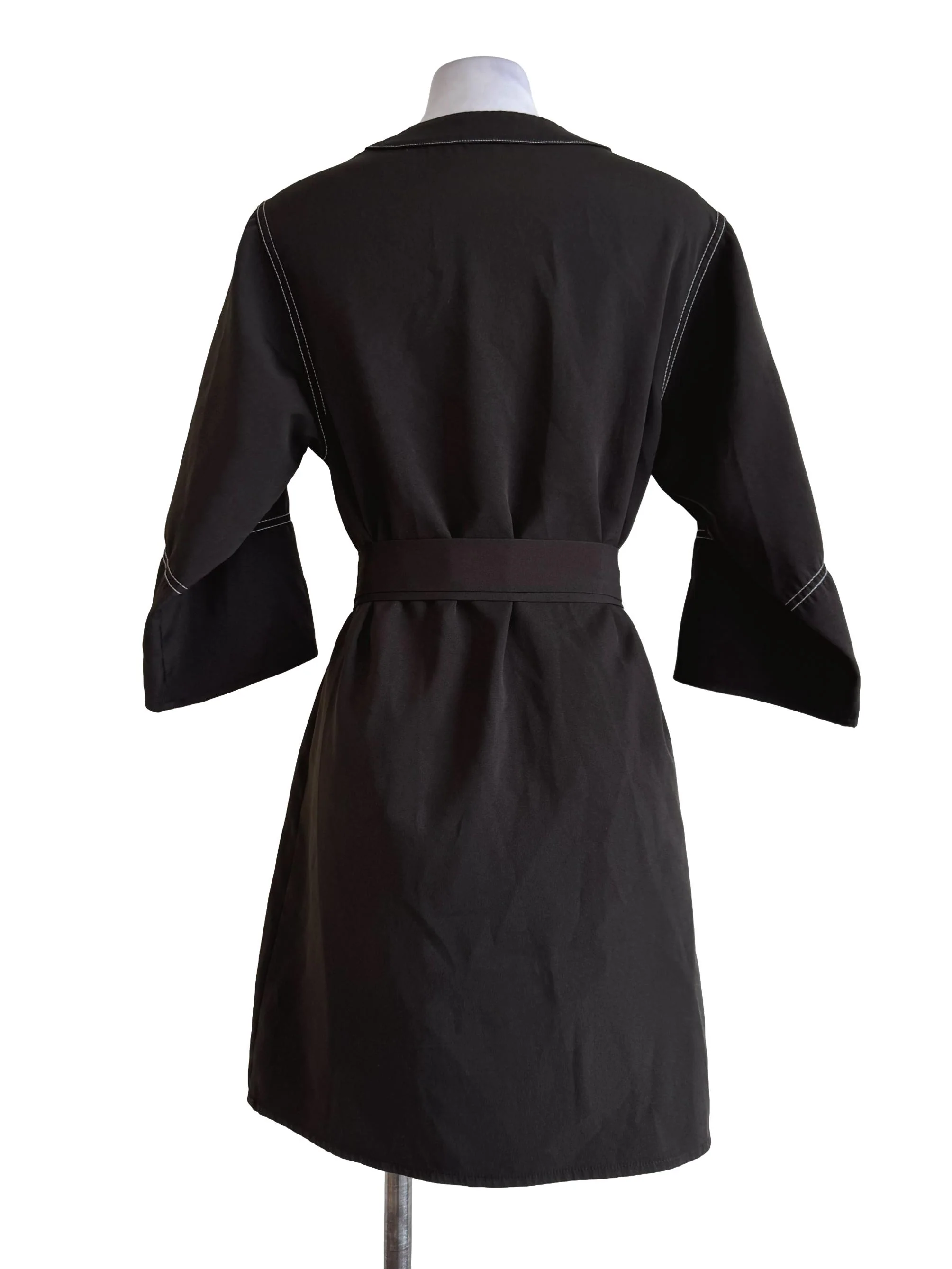 Orion Black With Bone White Button Long Sleeve Dress - Image 2