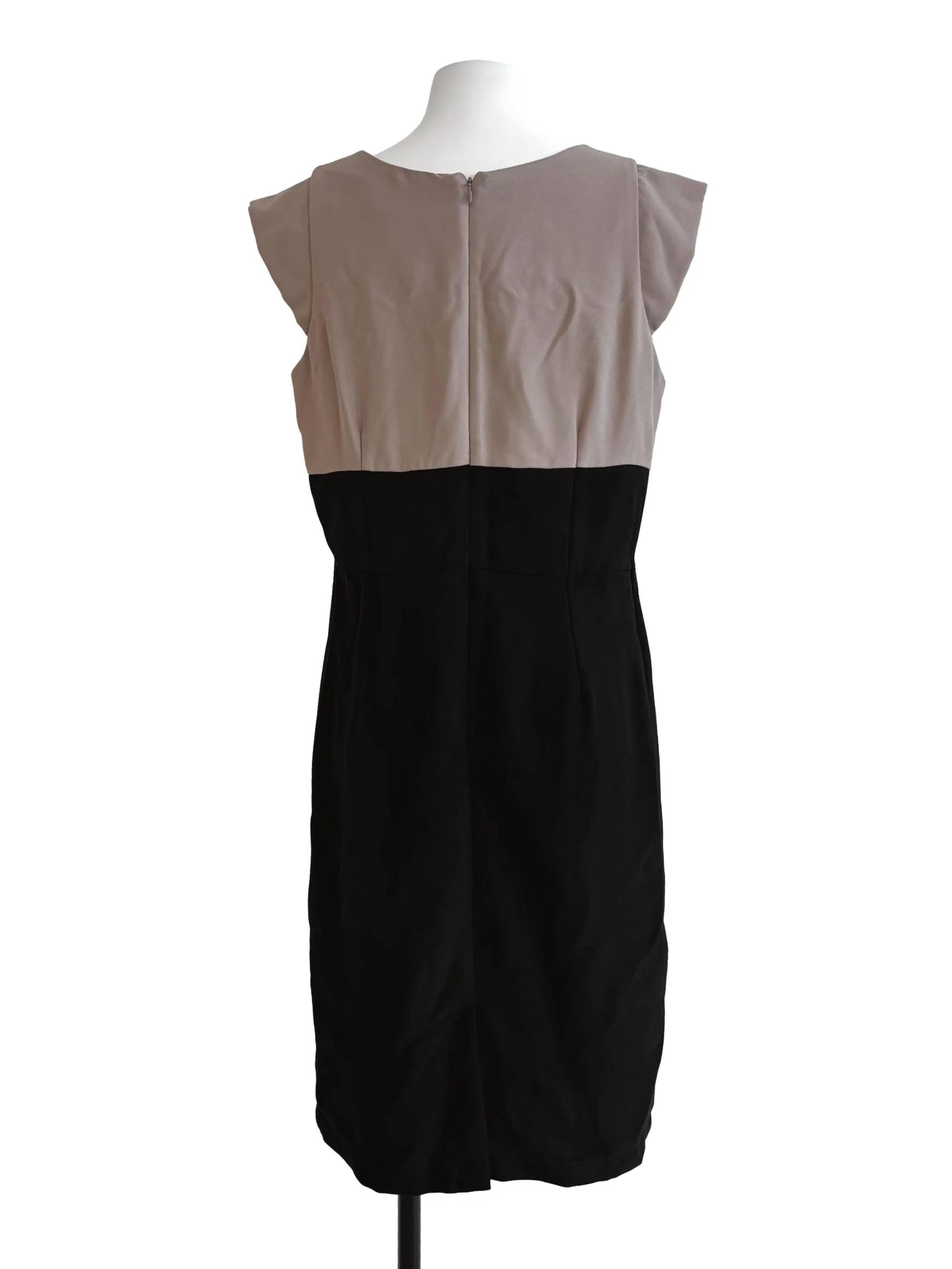 Oyster Brown Black Sheath Dress - Image 2