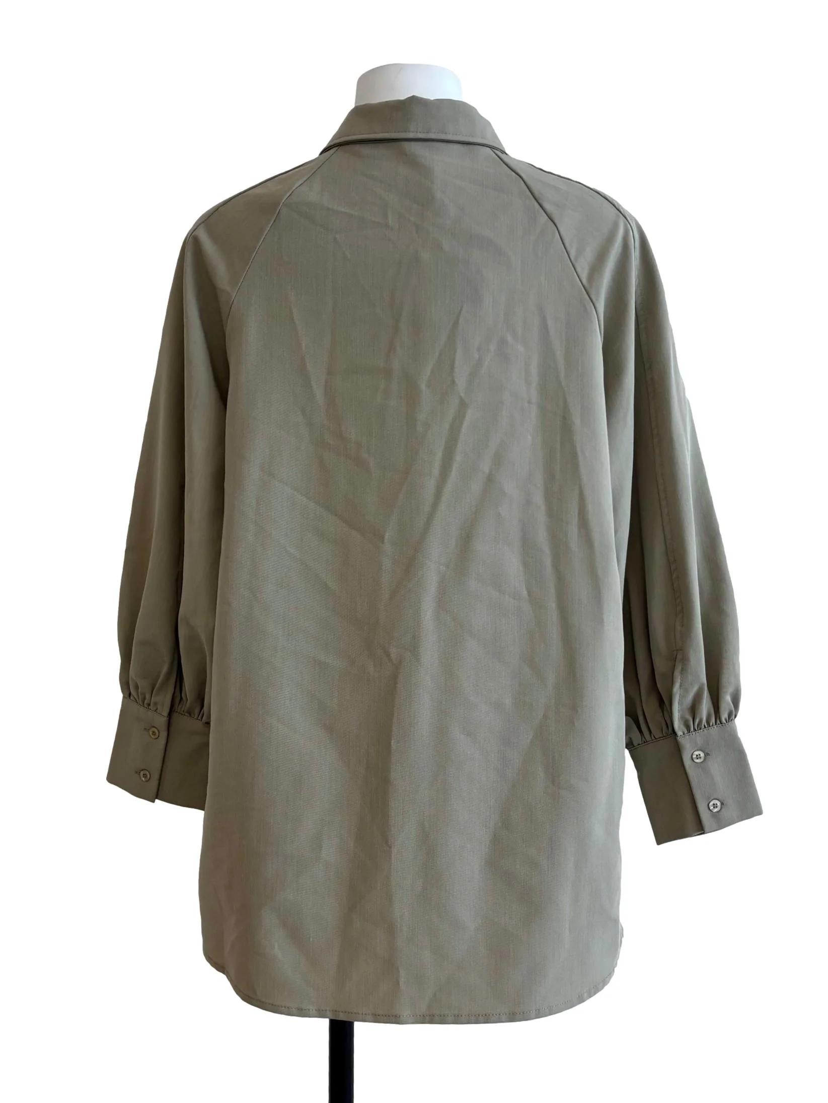 Oyster Grey Long Sleeve Collared Shirt - Image 2