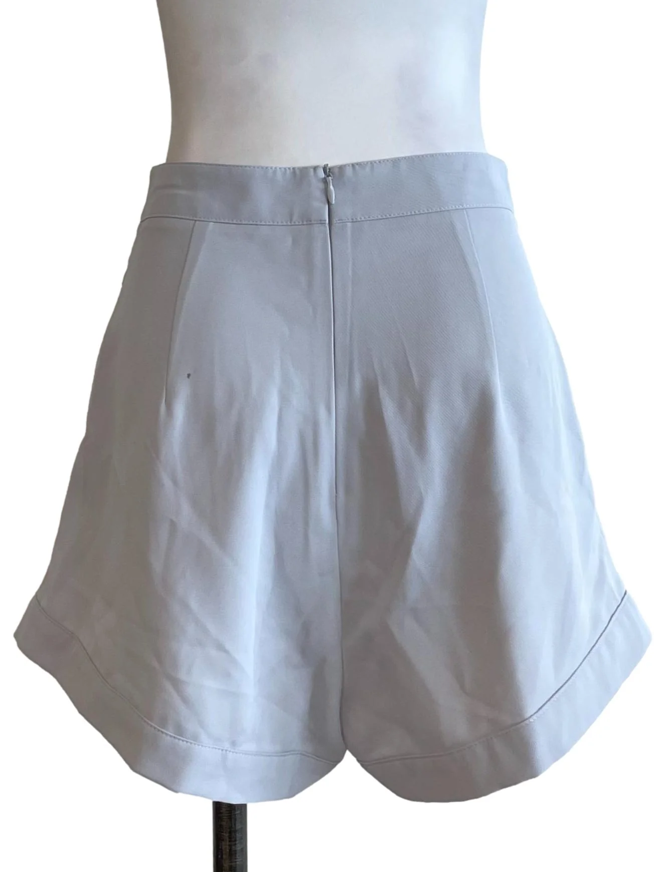 Pale Blue Pleated A-Line Shorts - Image 2