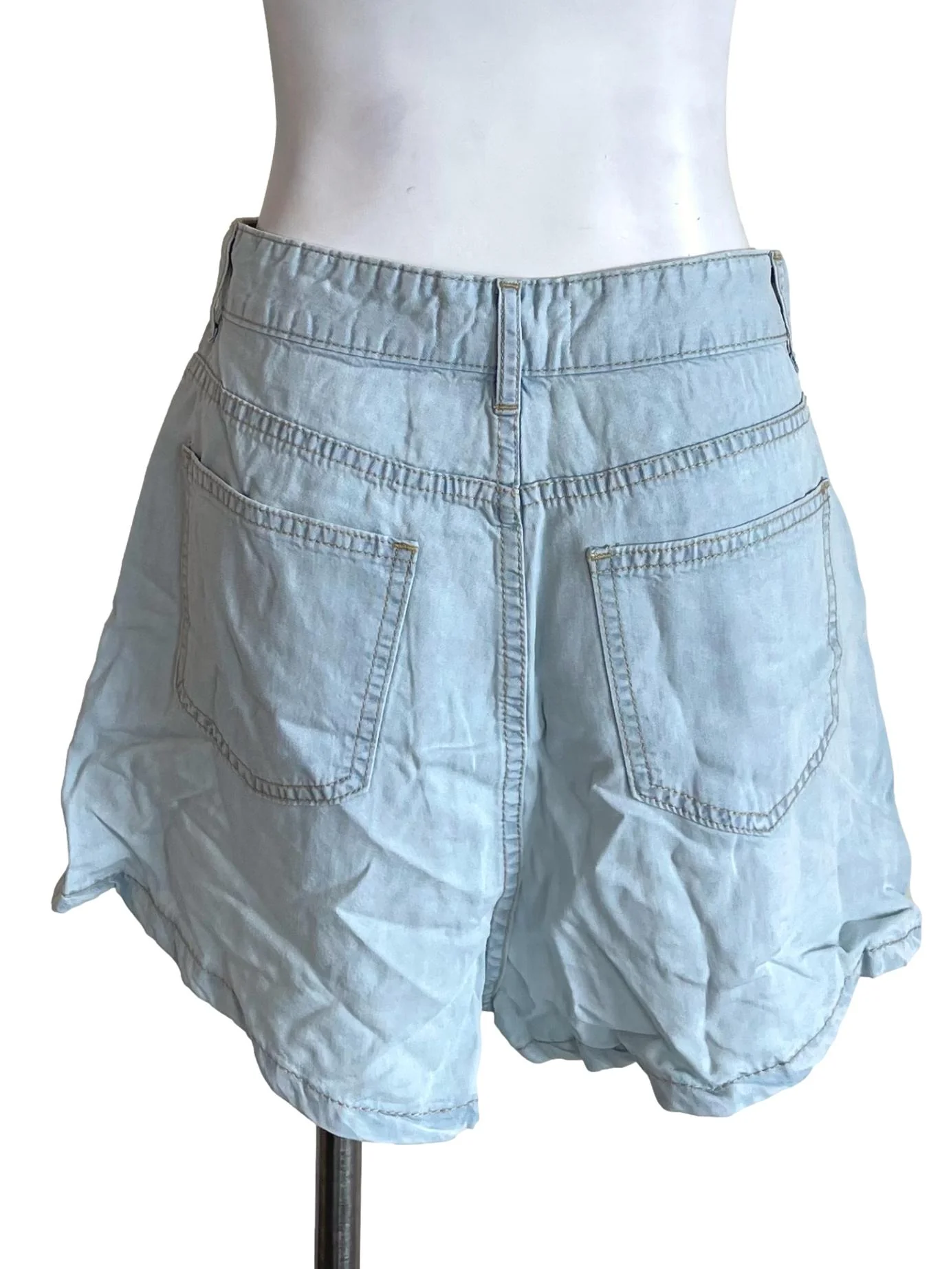 Pale Blue Thin Denim Shorts TTR - Image 2