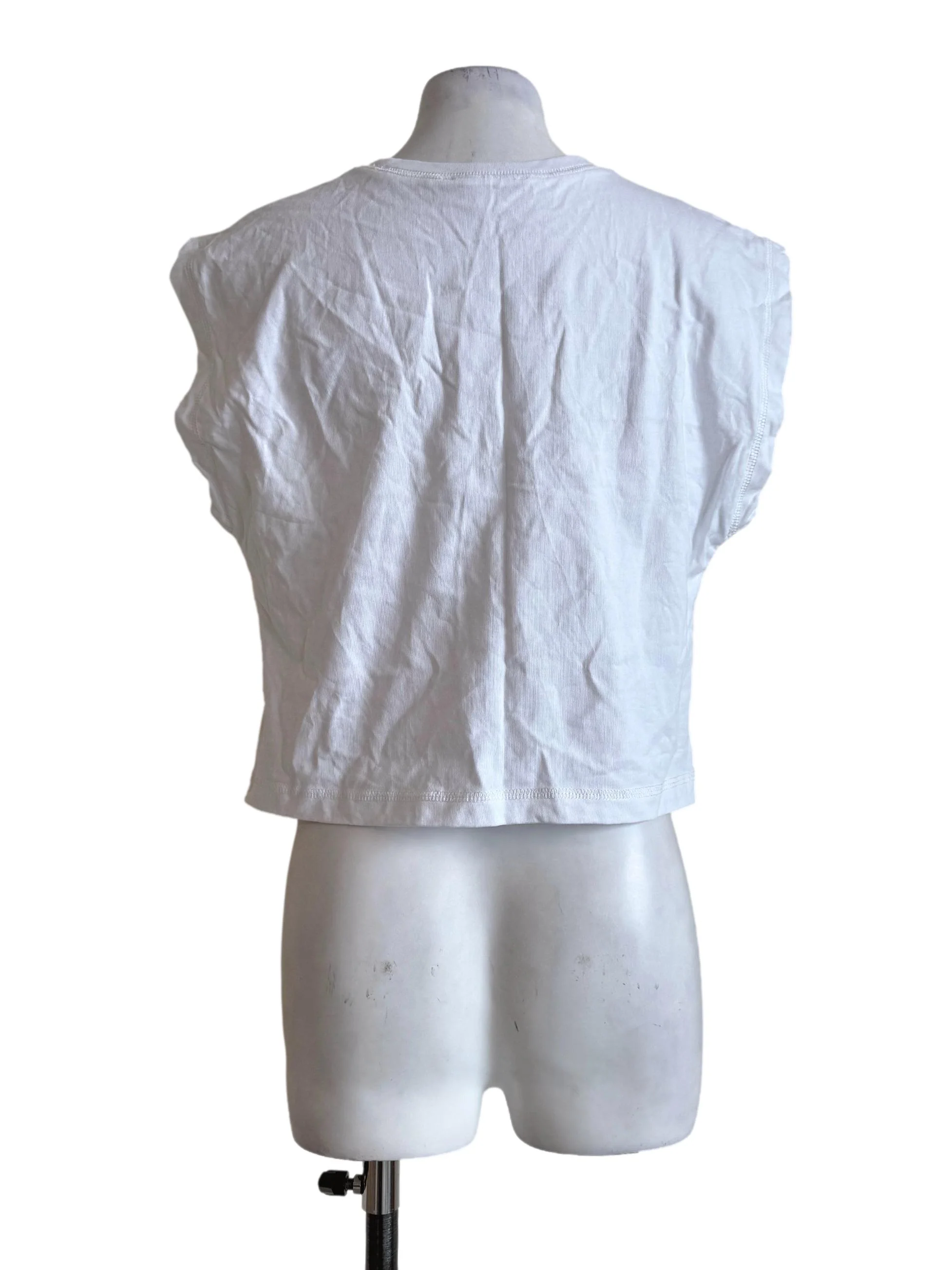 Pale White Round Neck T-Shirt - Image 2