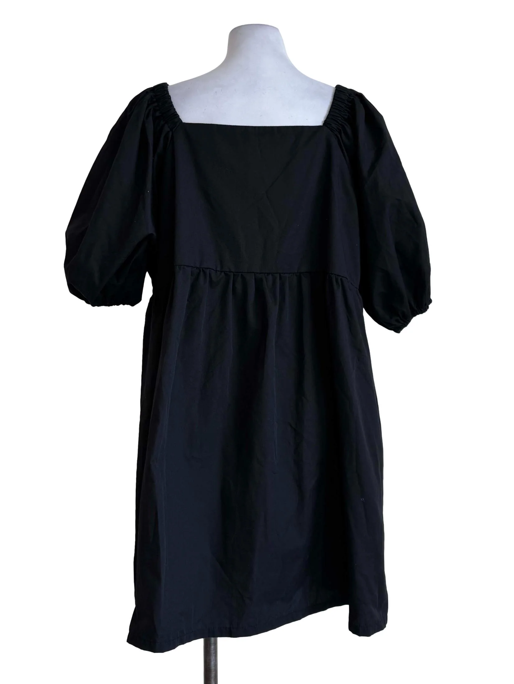 Panther Black Balloon Sleeve Square Neck Dress - Image 2
