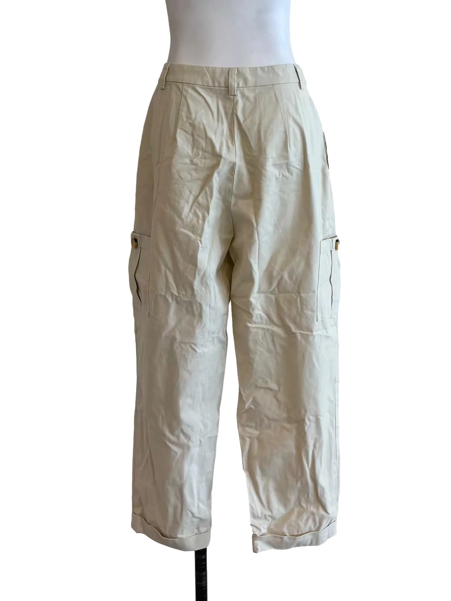 Parchment White Slim Fit Ankle Pants - Image 2
