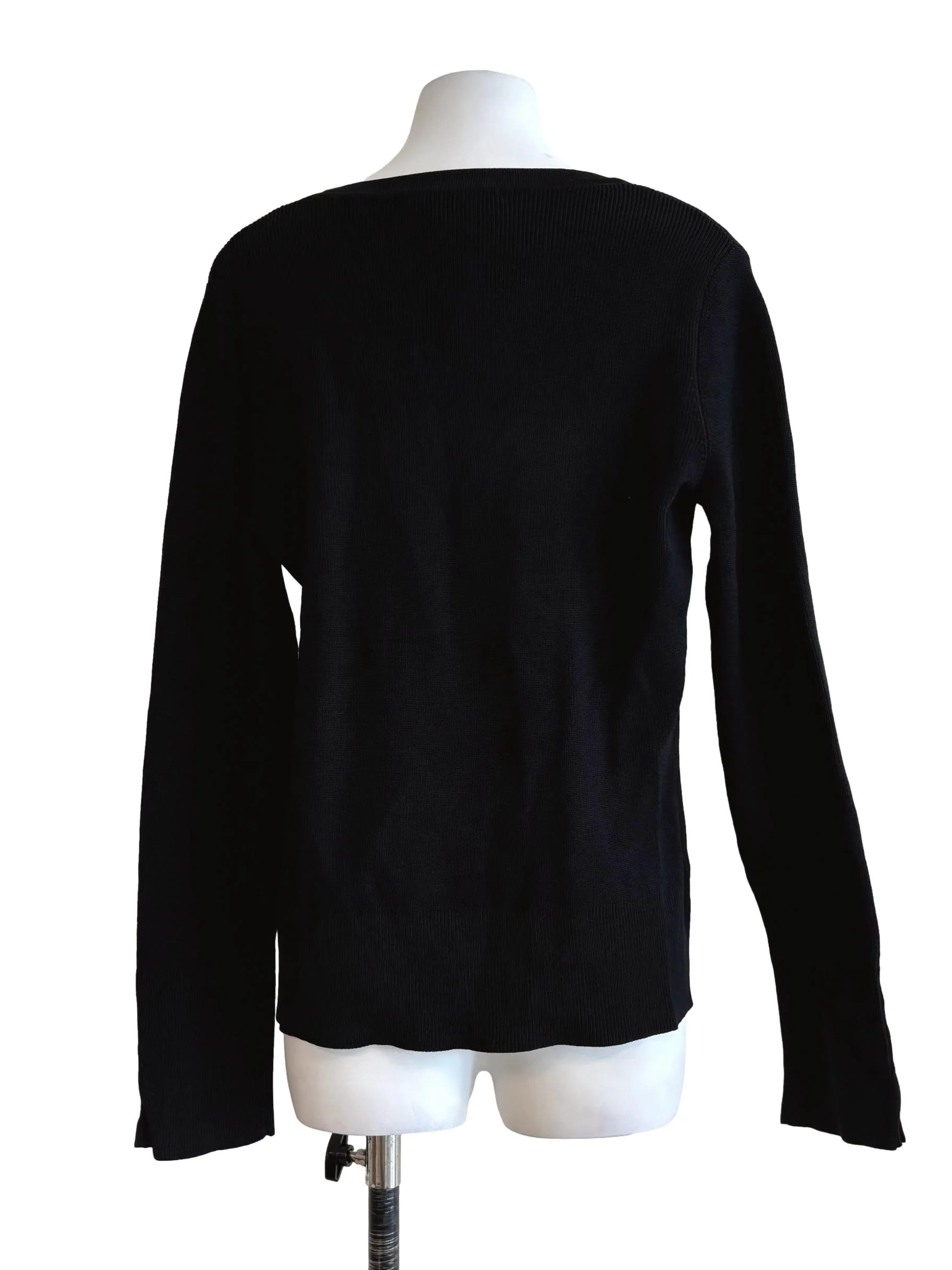 Parisian Black Scoop Neck Knit Top LB - Image 2