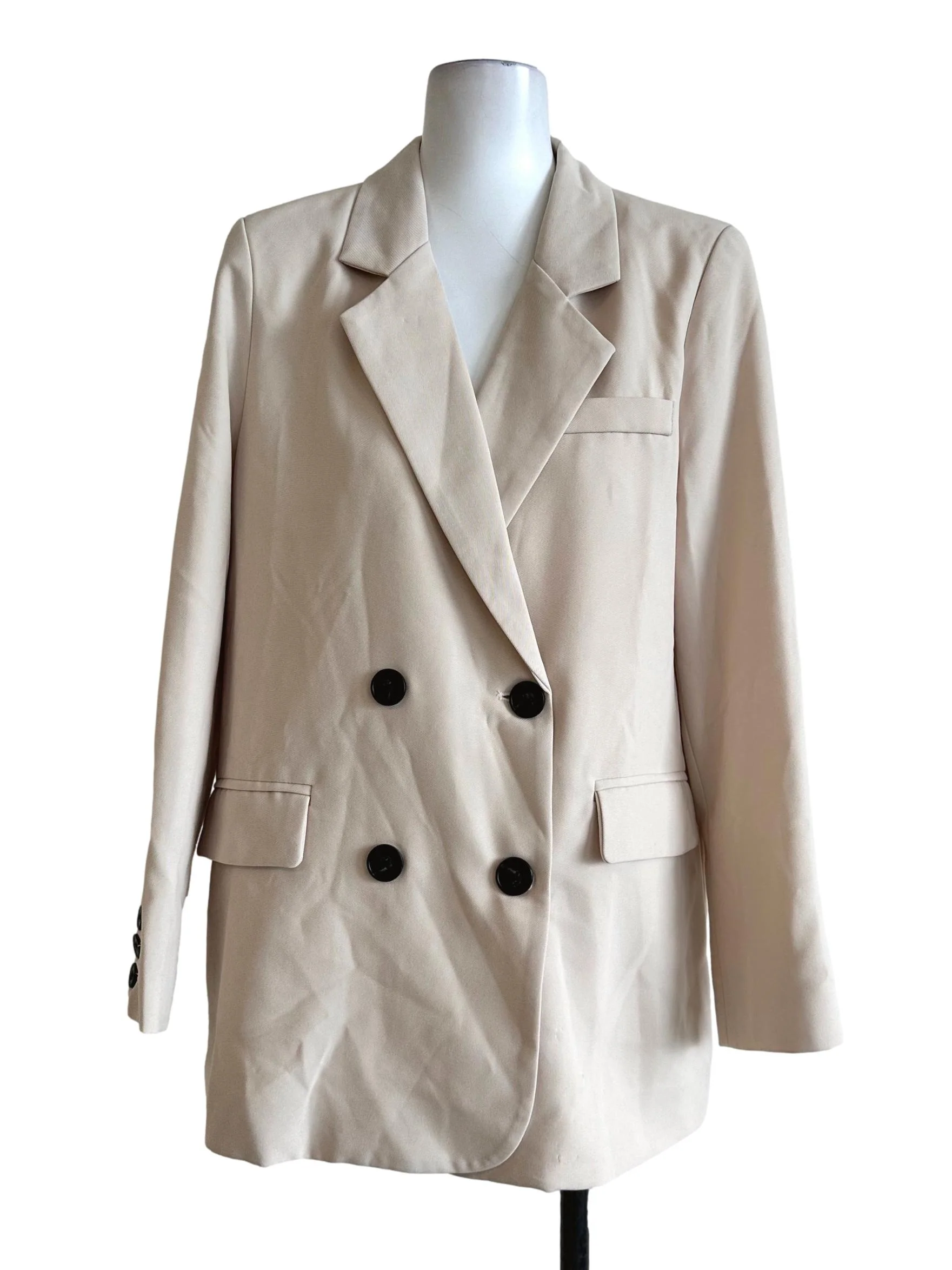 Parmesan Beige Button Blazer