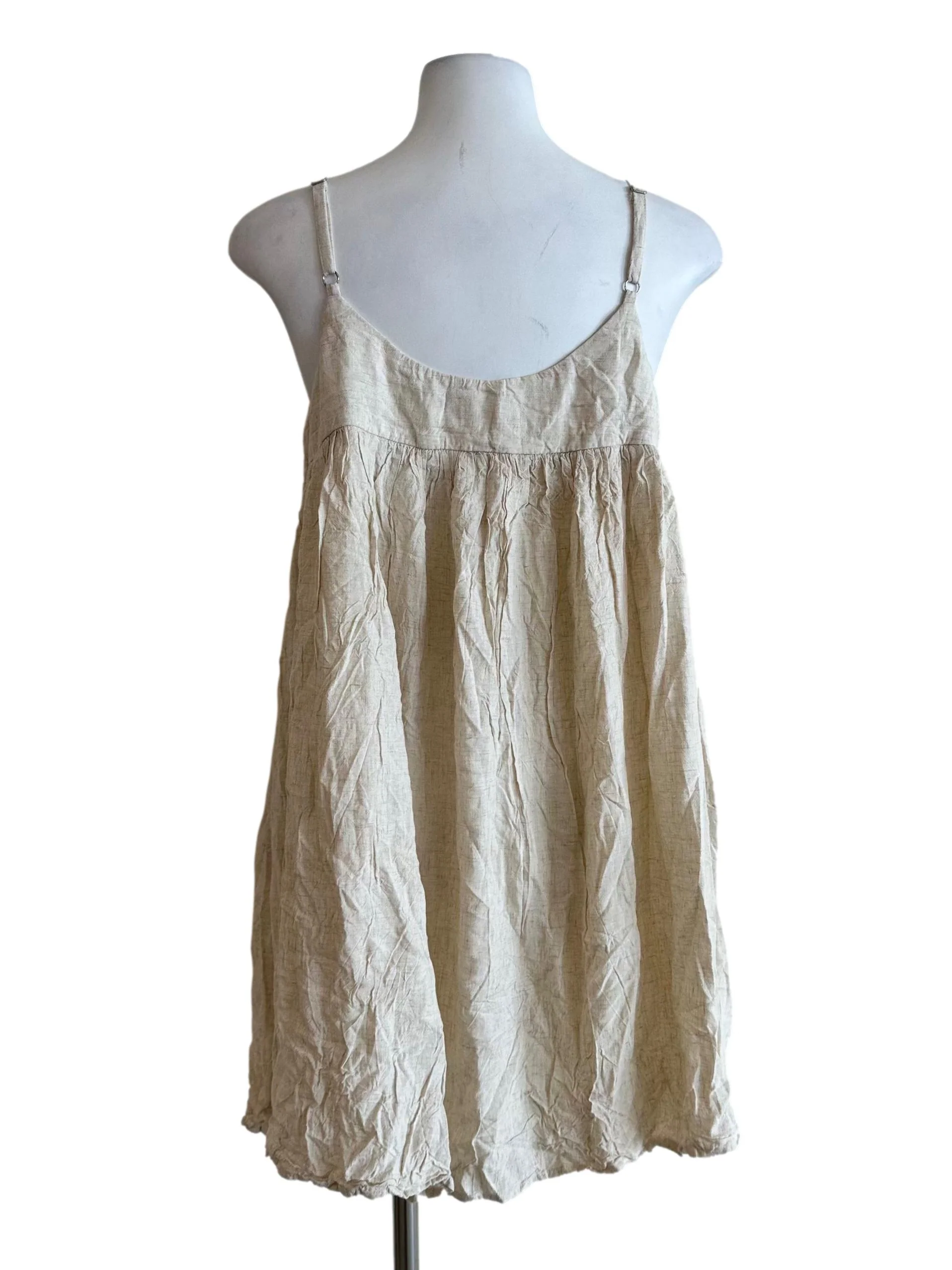 Parmesan Beige Linen Mini Dress TCL - Image 2