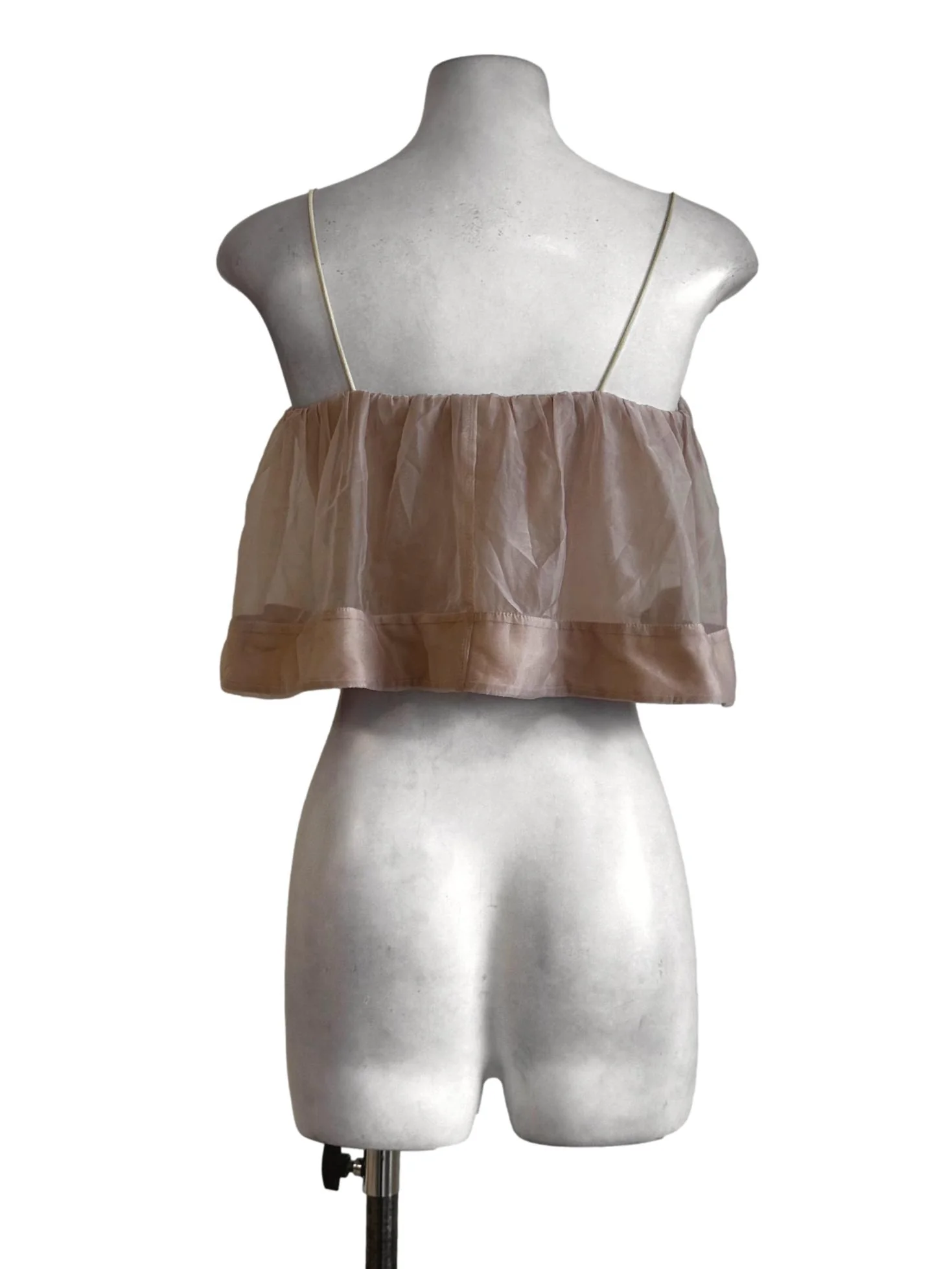 Parmesan Beige Sleeveless Crop Top - Image 2