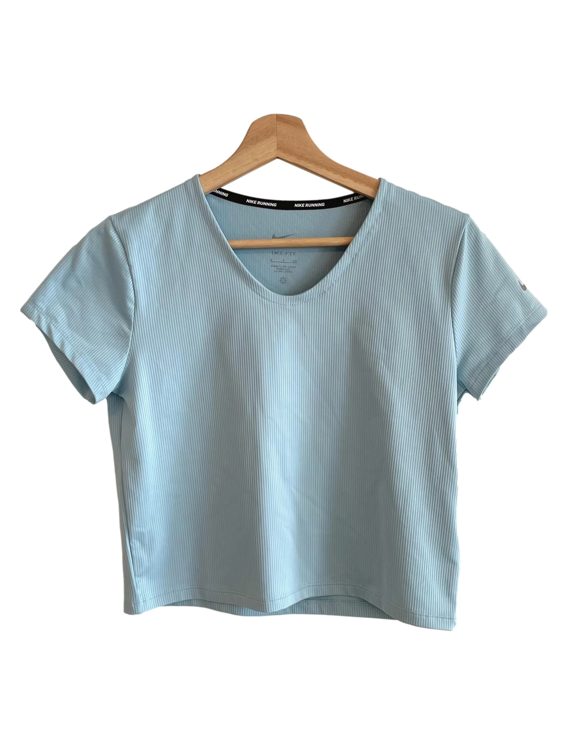Pastel Blue V Neck Crop Top