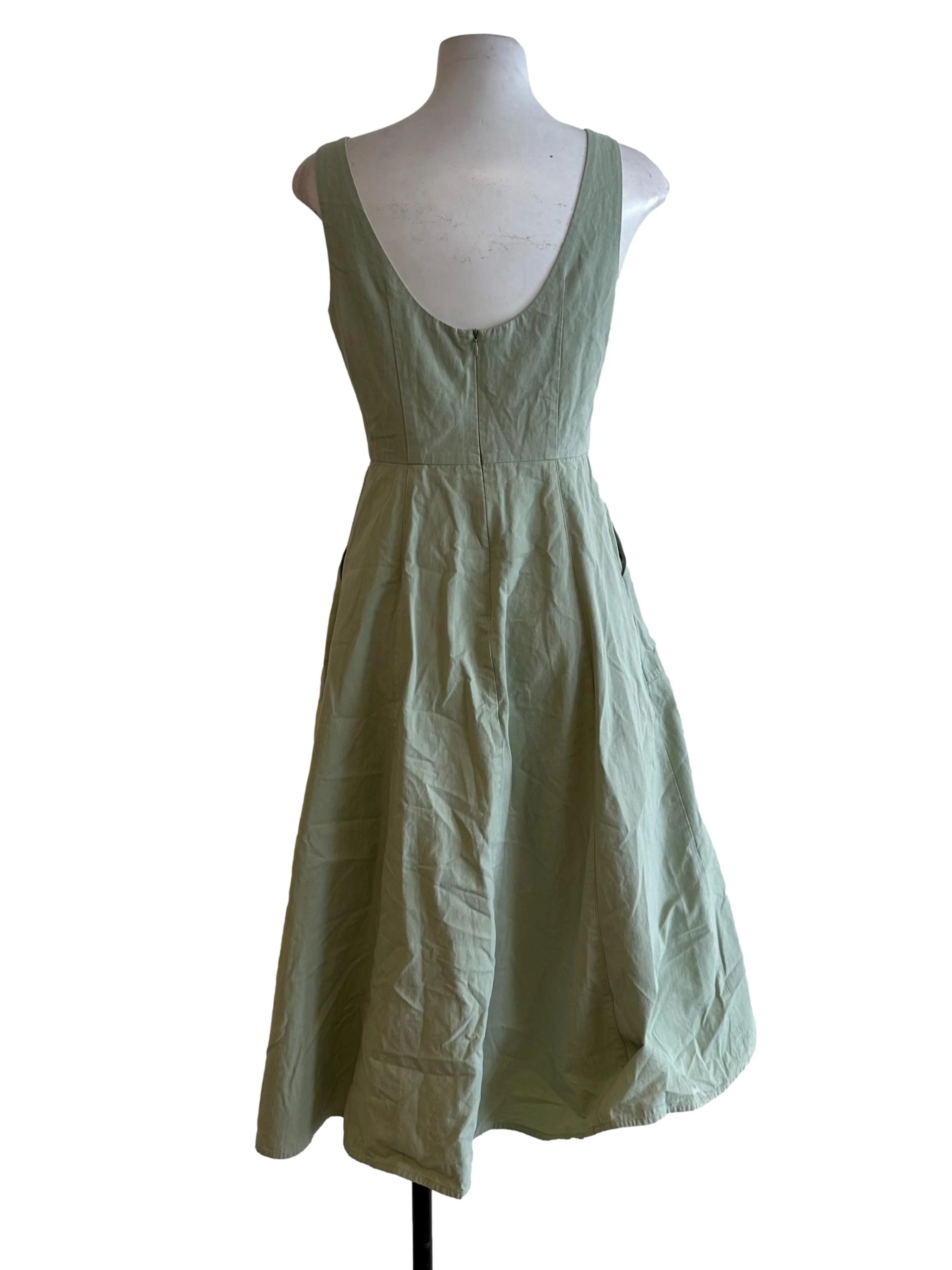 Pastel Green Scoop A Line Dress OSN - Image 2