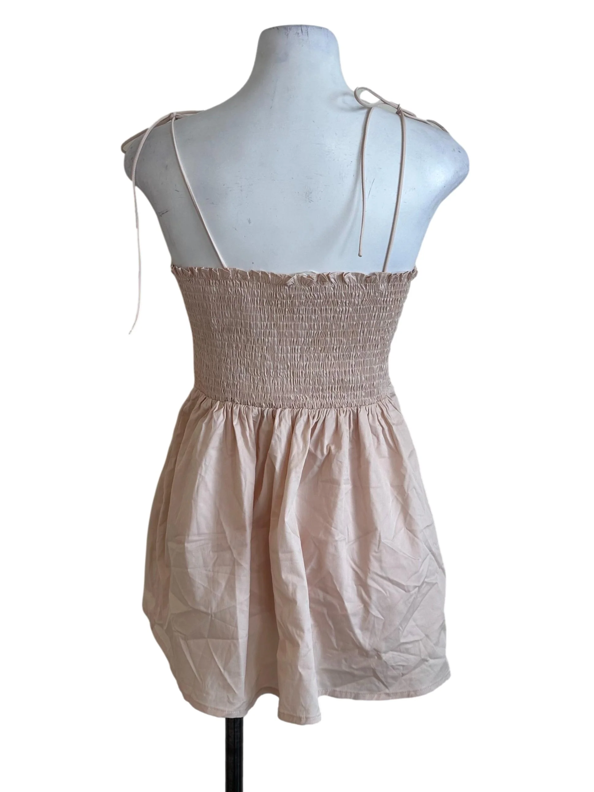 Peach Beige Square Neck Peplum Top - Image 2