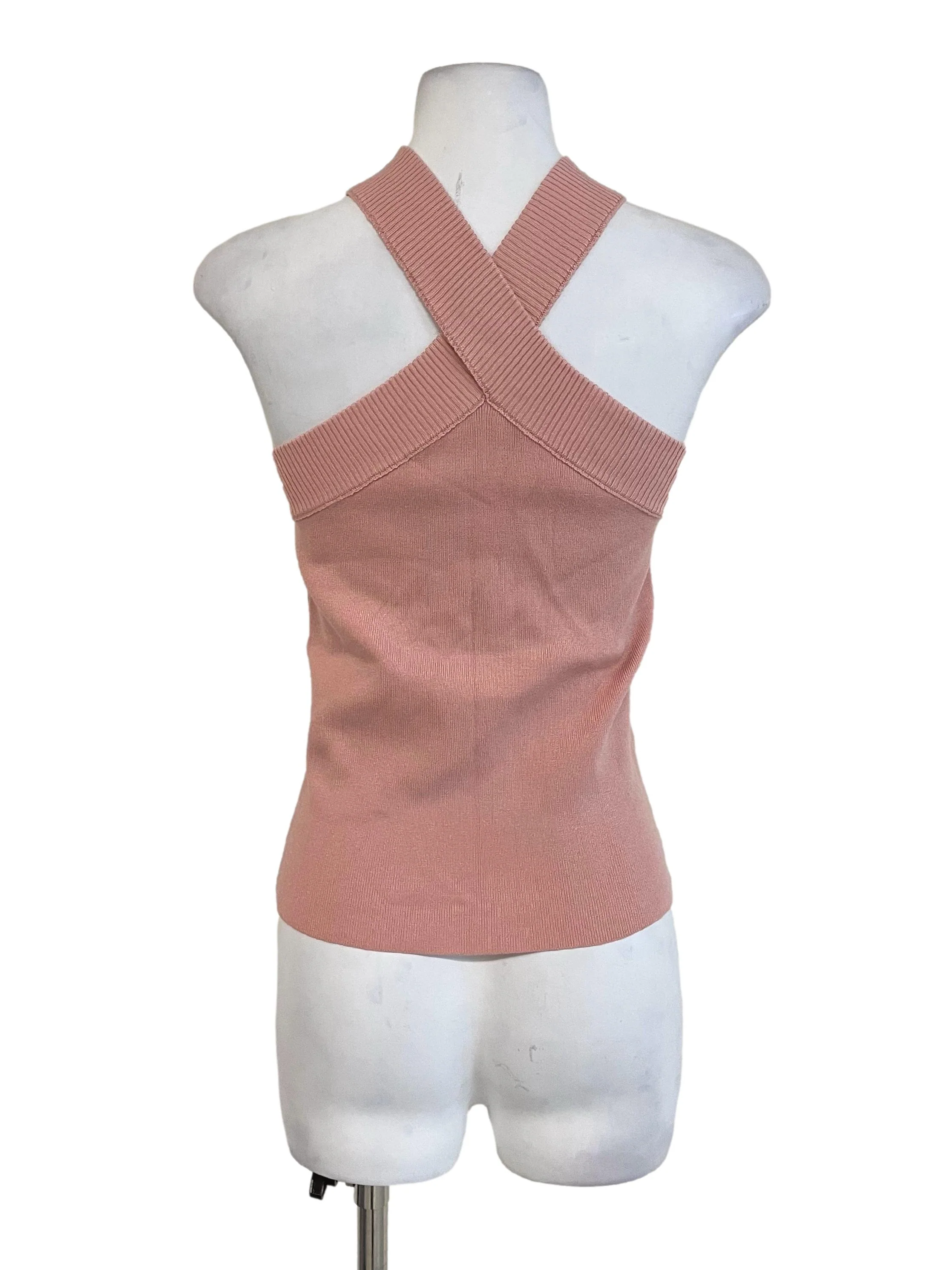 Peach Halter Neck Knit Top - Image 2