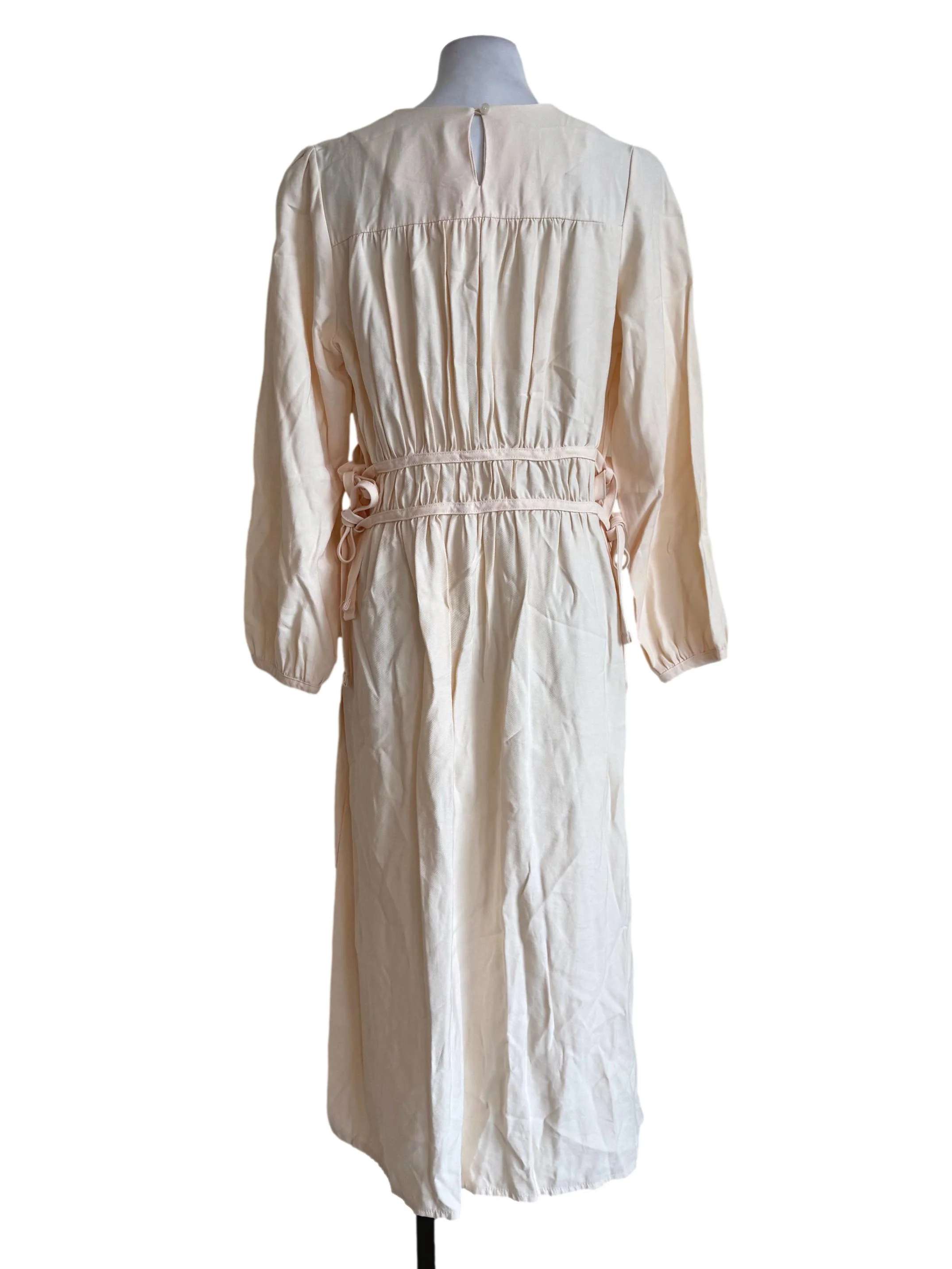 Peach Long Sleeve Side Tie Dress - Image 2