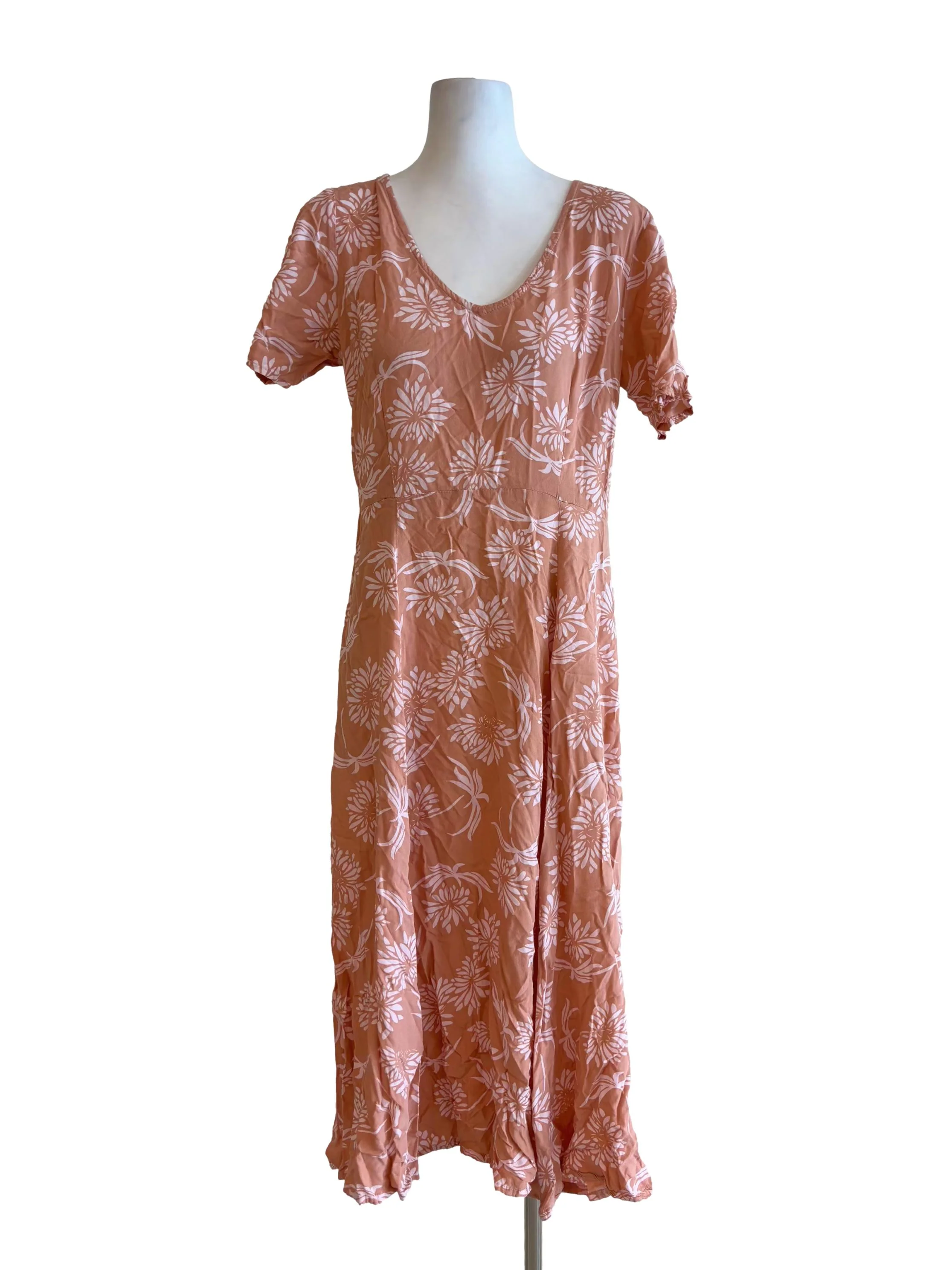 Peach Pink Scoop Neck Slip Dress