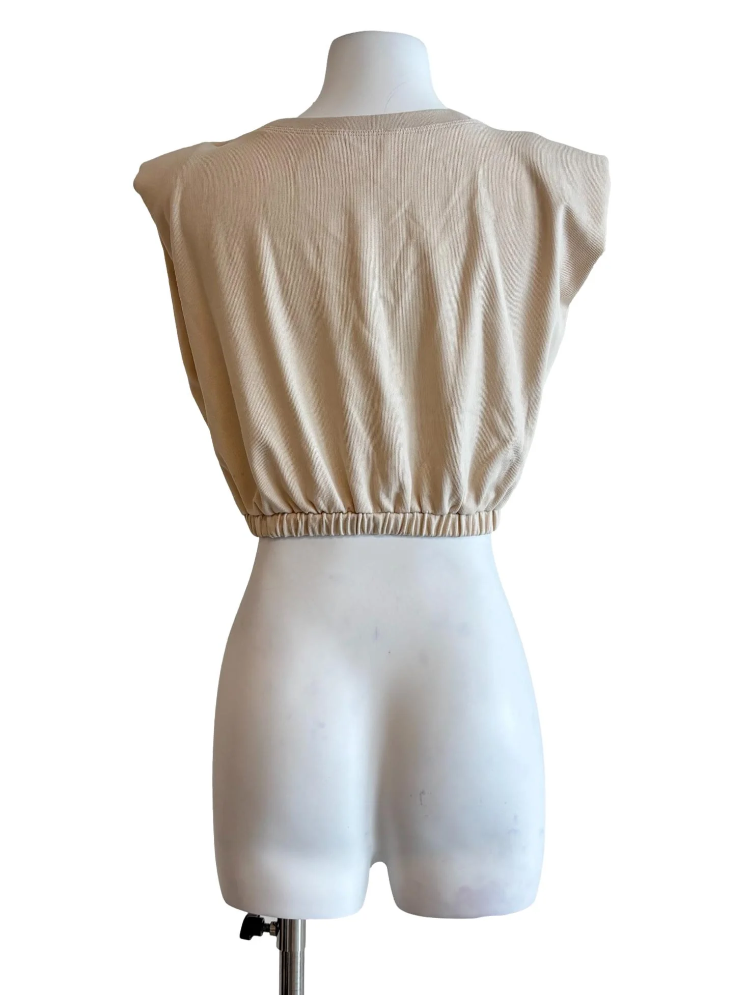 Peach Sleeveless Fitted Waist Top - Image 2
