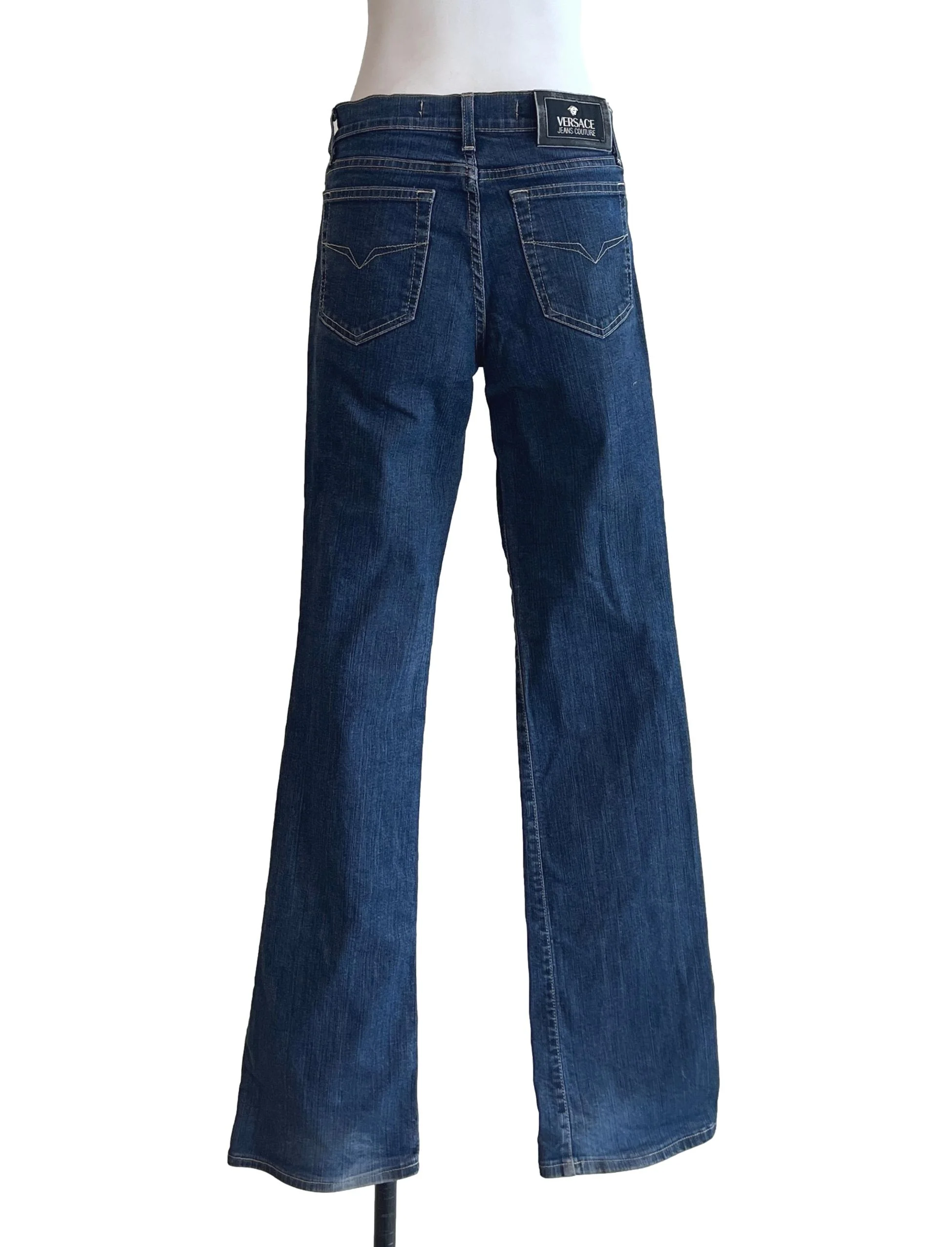 Peacock Blue Flare Jeans - Image 2