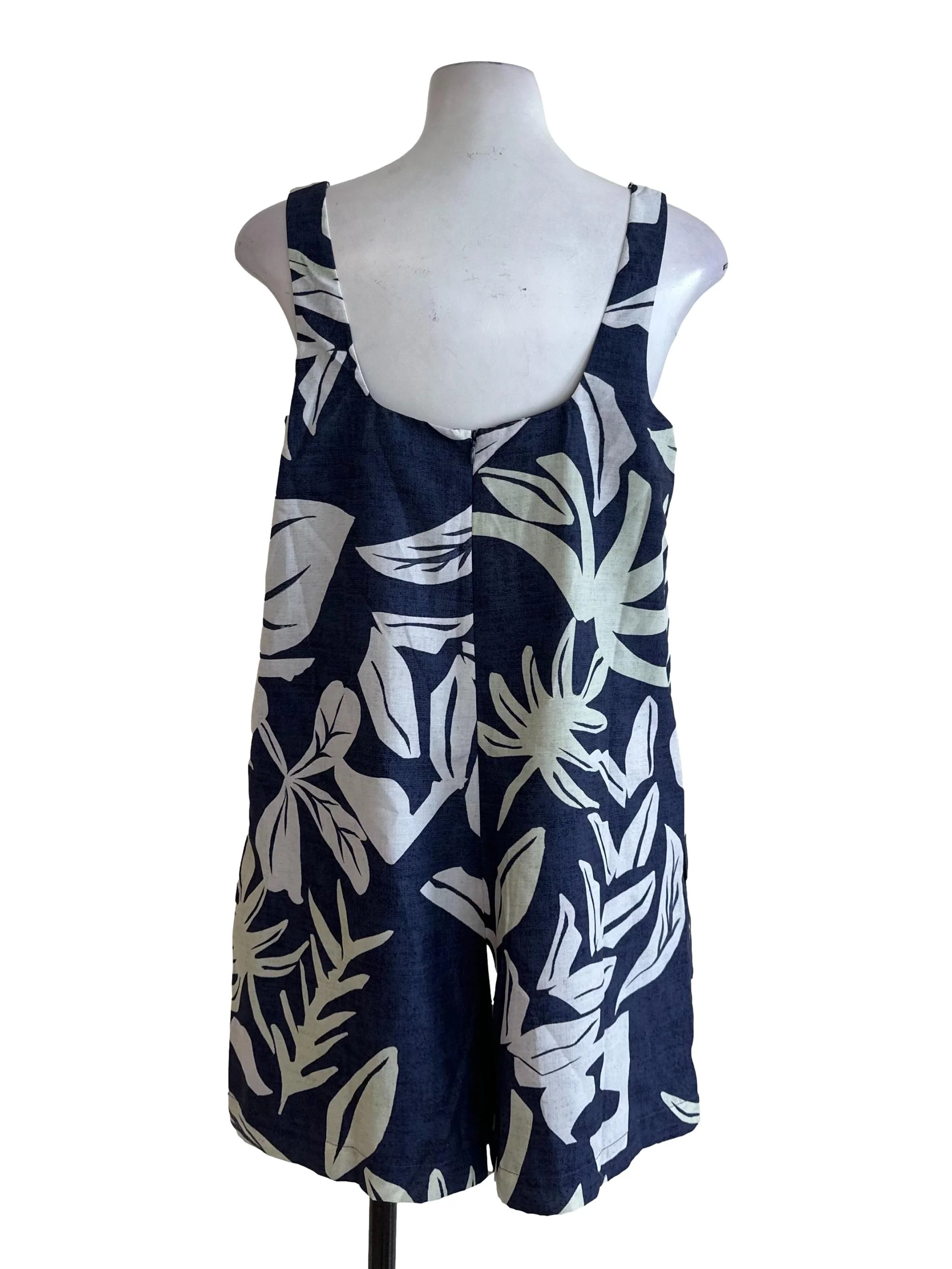 Peacock Blue Pattern Square Neck Rompers - Image 2