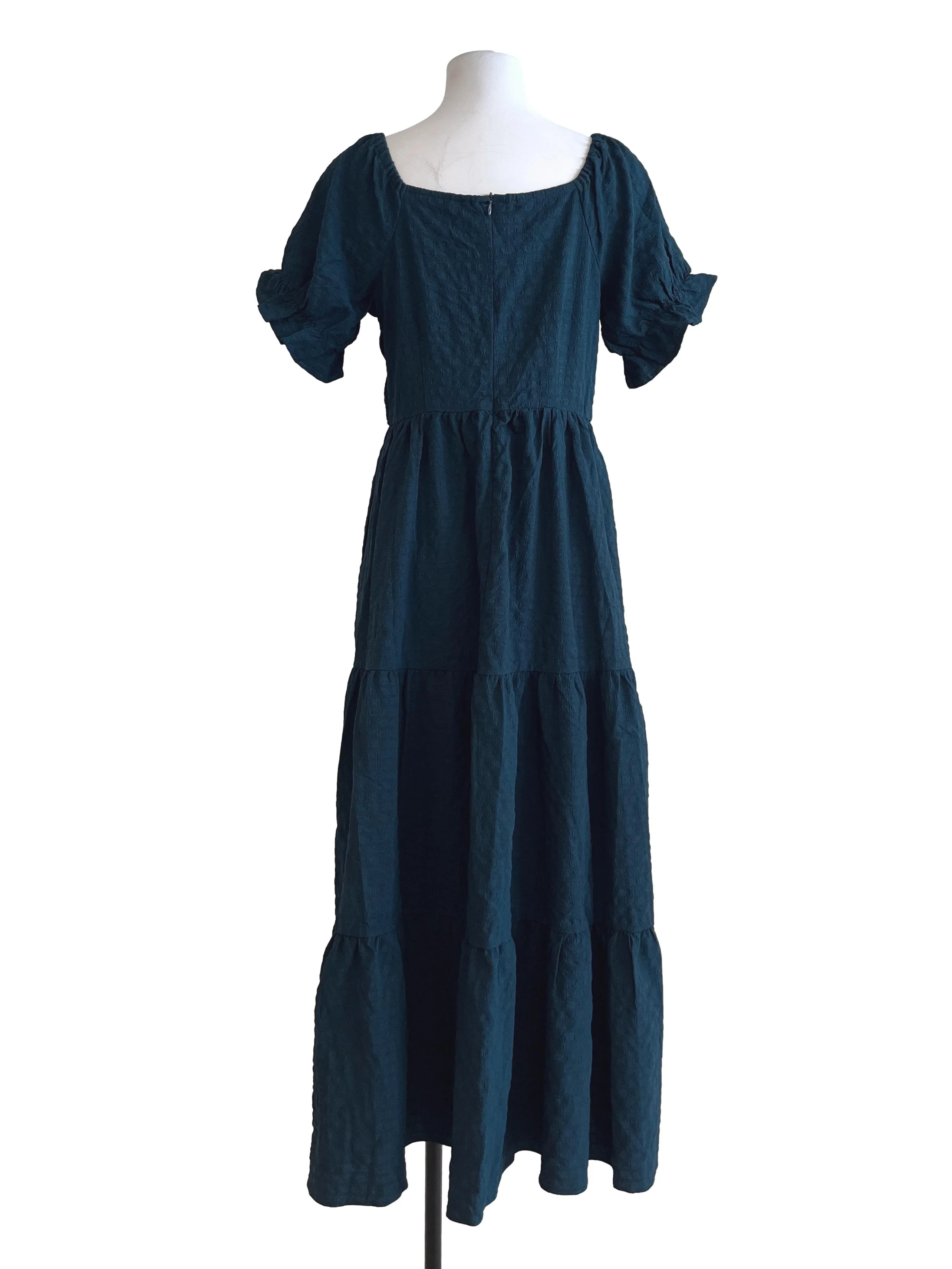 Peacock Blue Short Sleeve Dress - Image 2