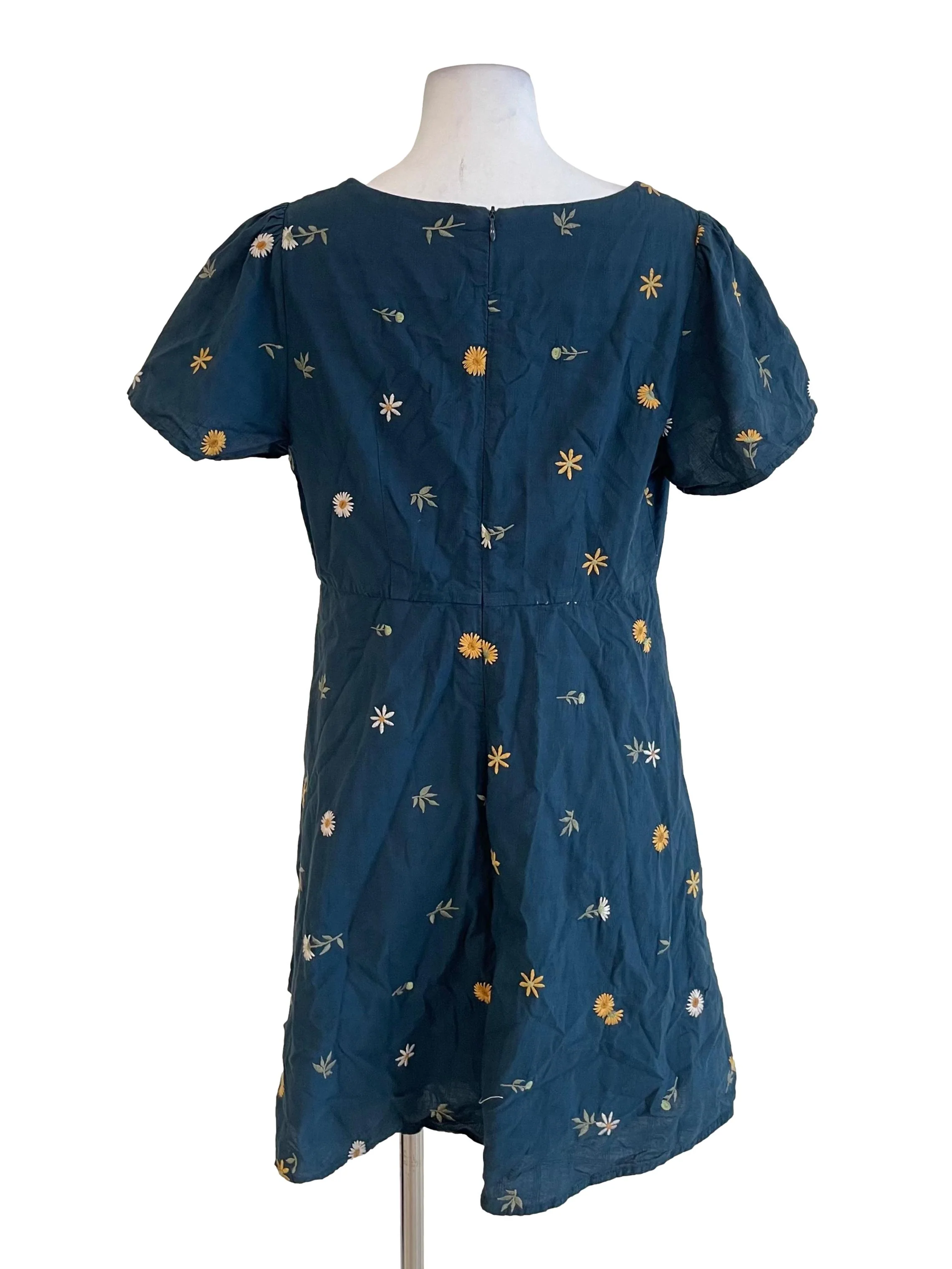 Peacock Floral A-Line Dress - Image 2