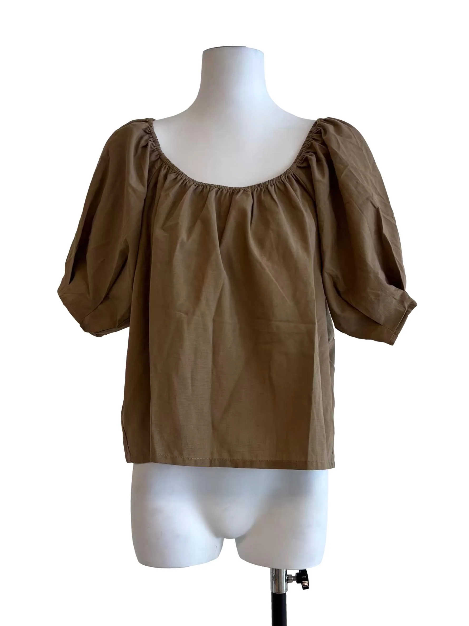 Peanut Brown Linen Blouse