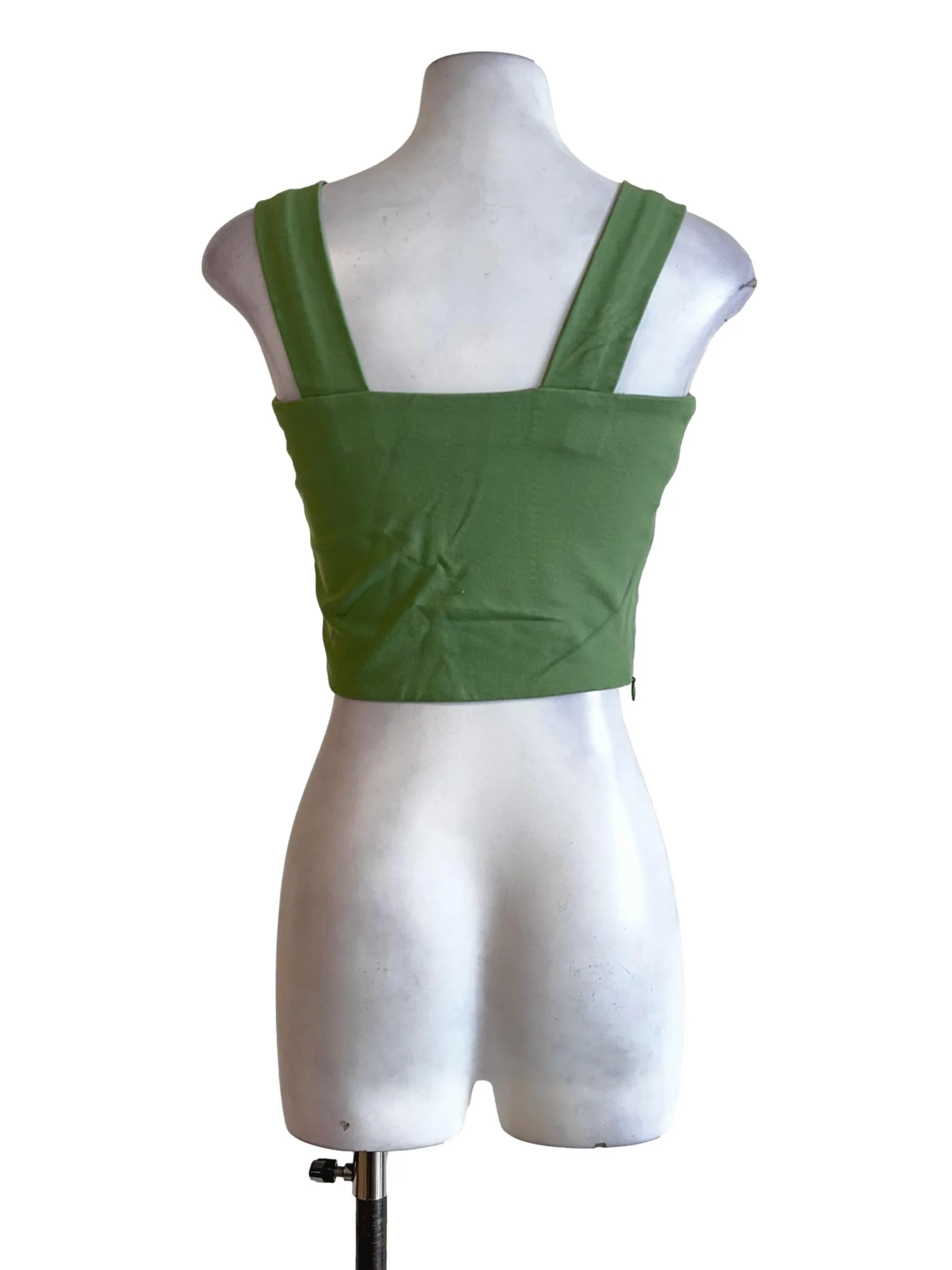 Pear Green Square Neck Crop Top - Image 2