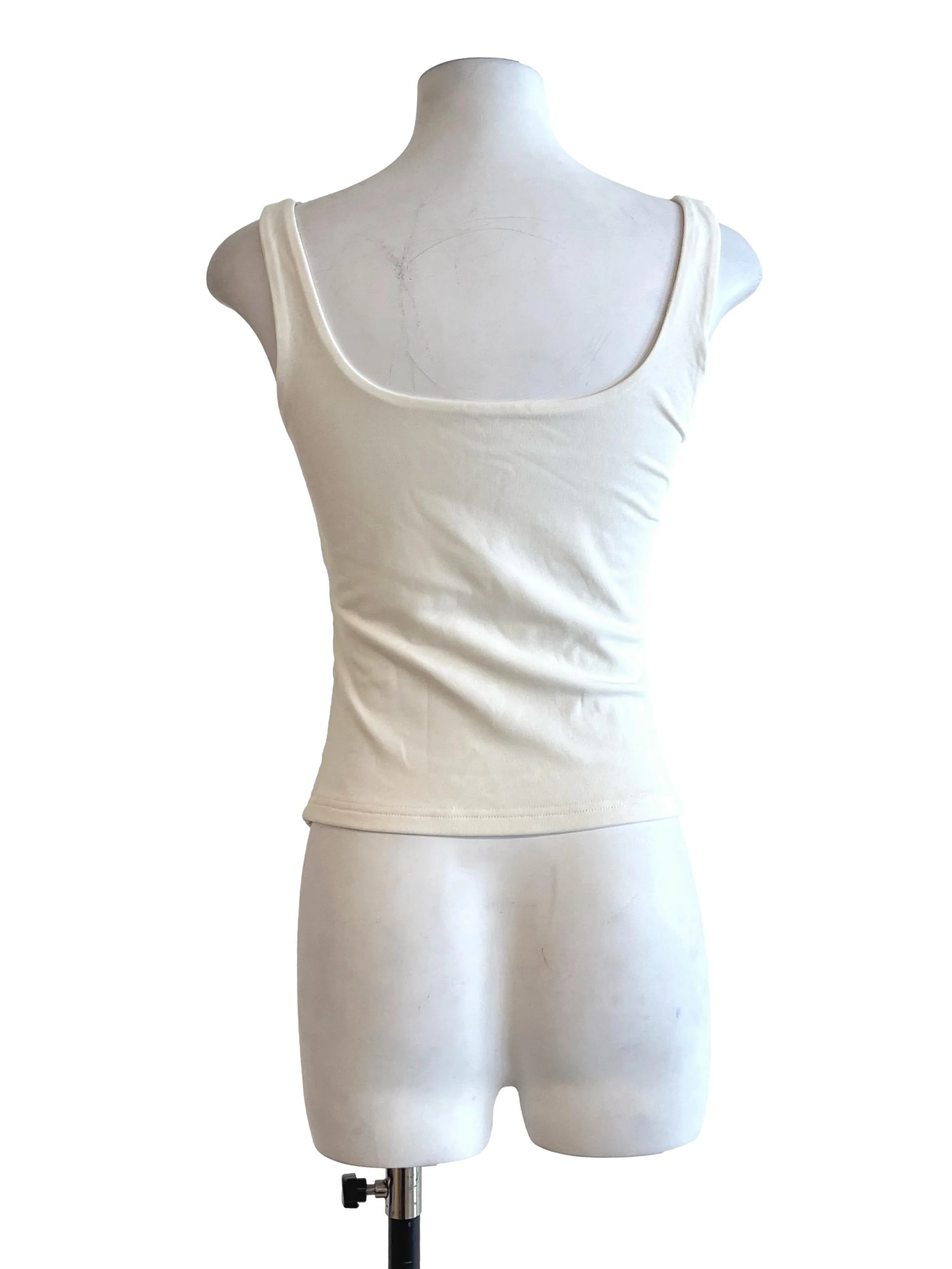 Pear White Scoop Sleeveless Top - Image 2