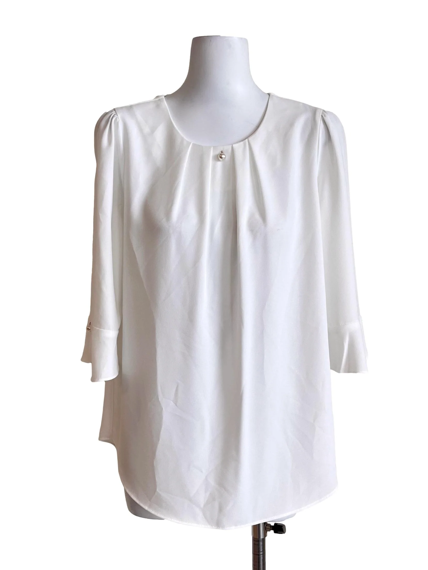 Pearl White Casual Blouse