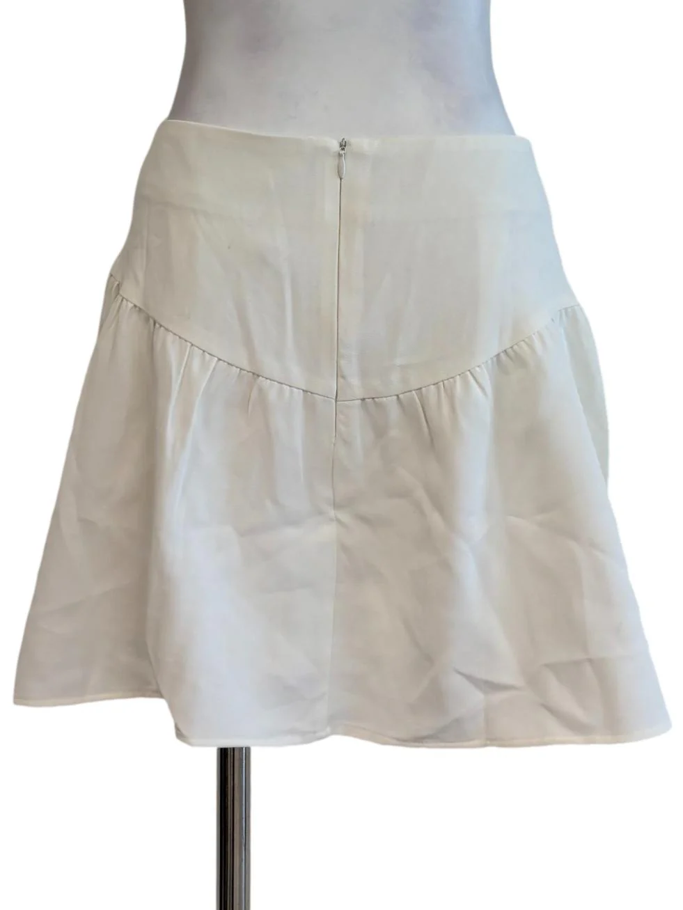 Pearl White Flare Mini Skirt - Image 2