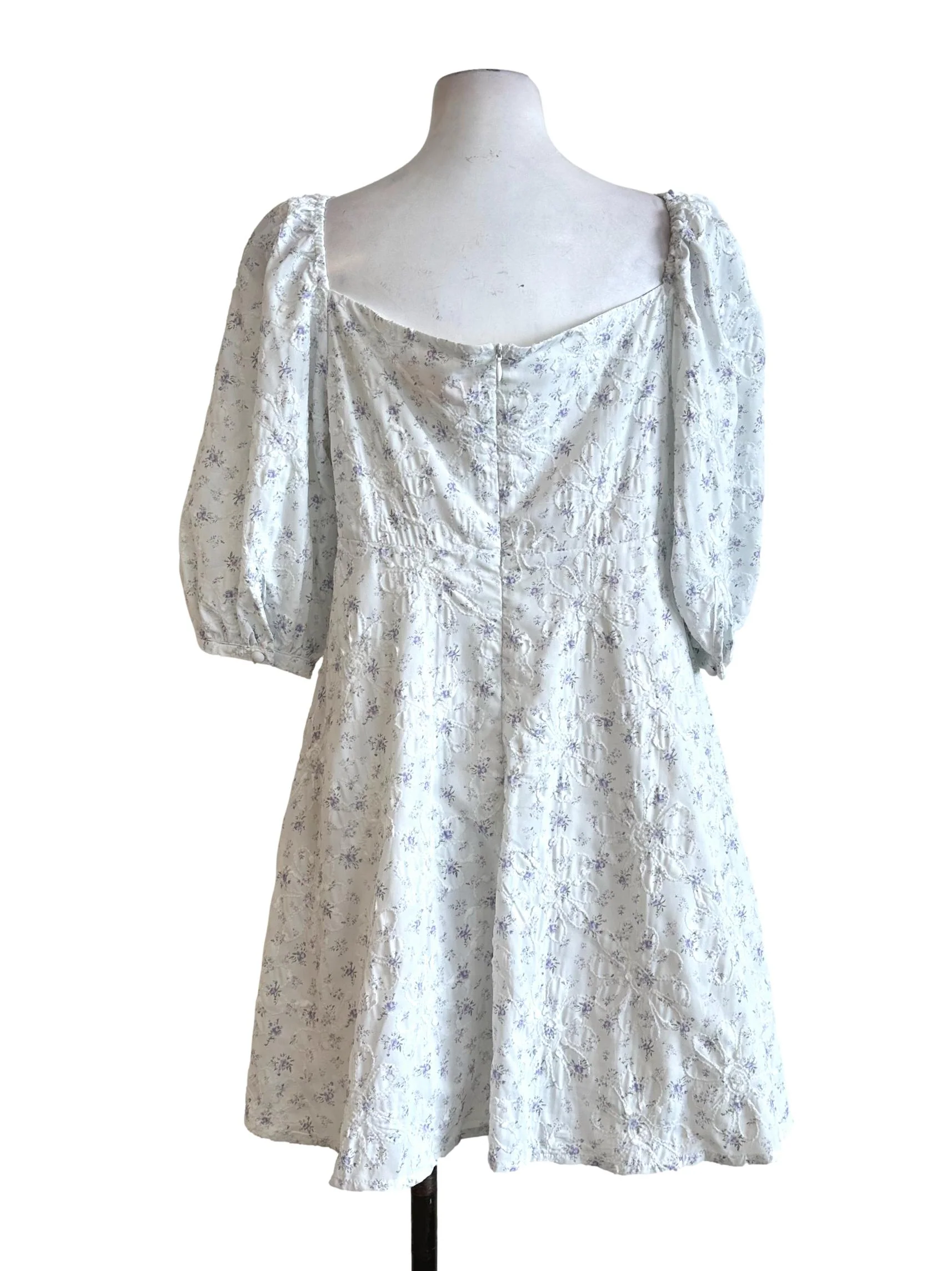 Pearl White Floral Pattern Romper - Image 2