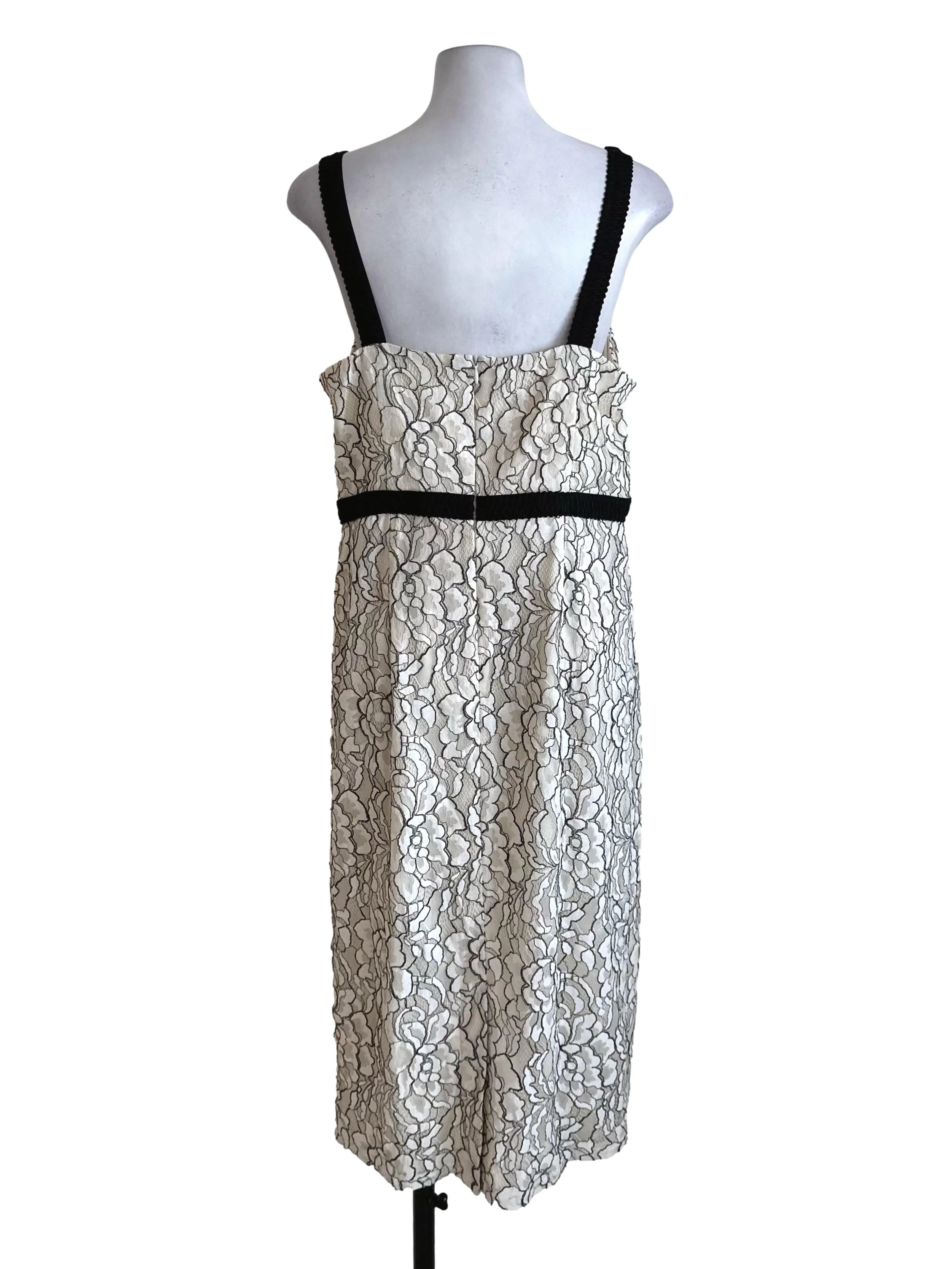 Pearl White Lace Floral Dress LB - Image 2