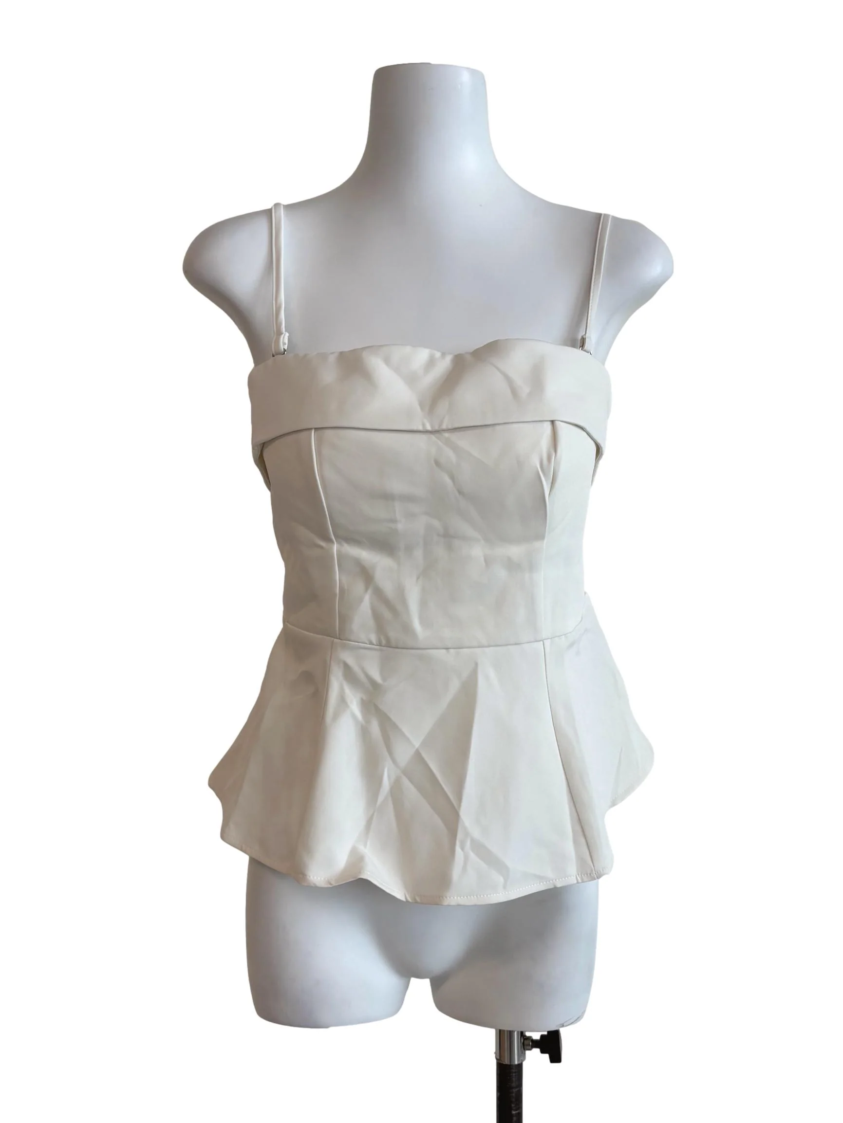 Pearl White Peplum Top