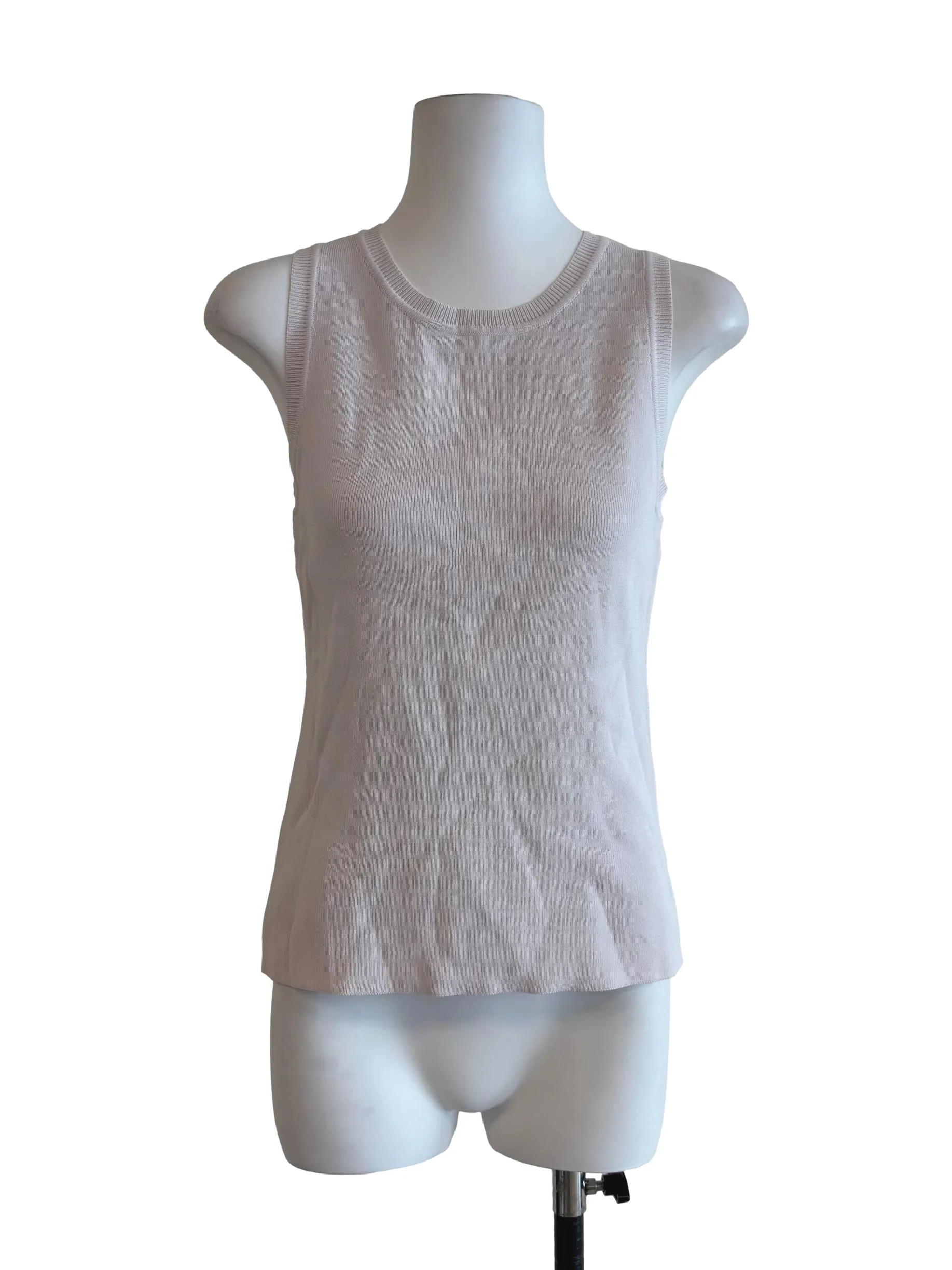 Pearl White Ribbed Tank Top