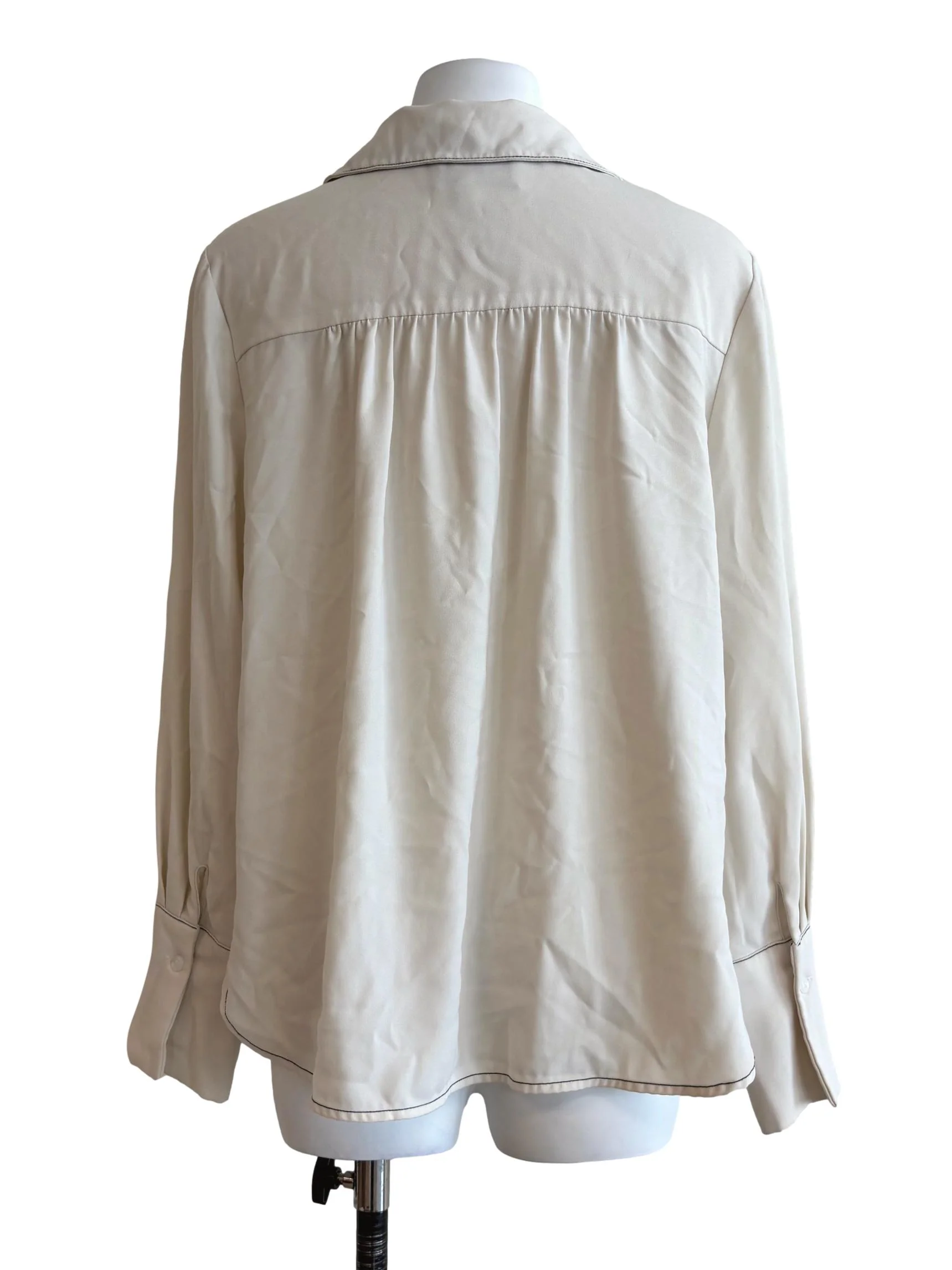 Pearl White Ribbon Blouse - Image 2