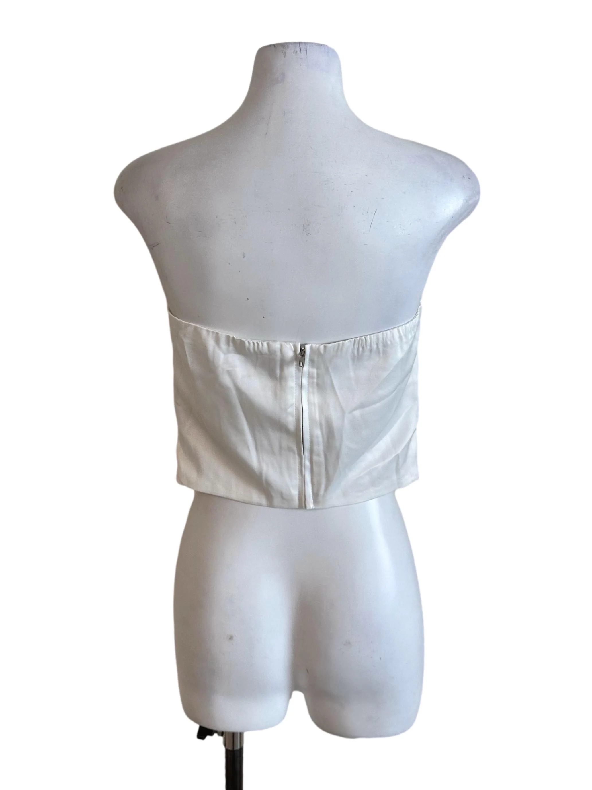 Pearl White Ribbon Satin Tube Top - Image 2