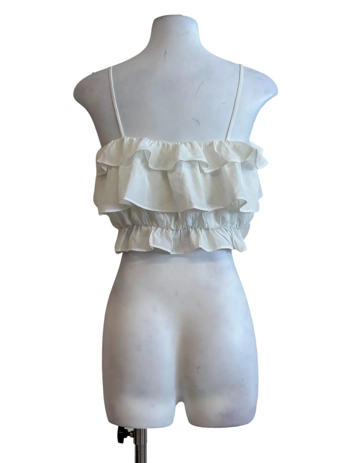 Pearl White Ruffle Layered Top - Image 2