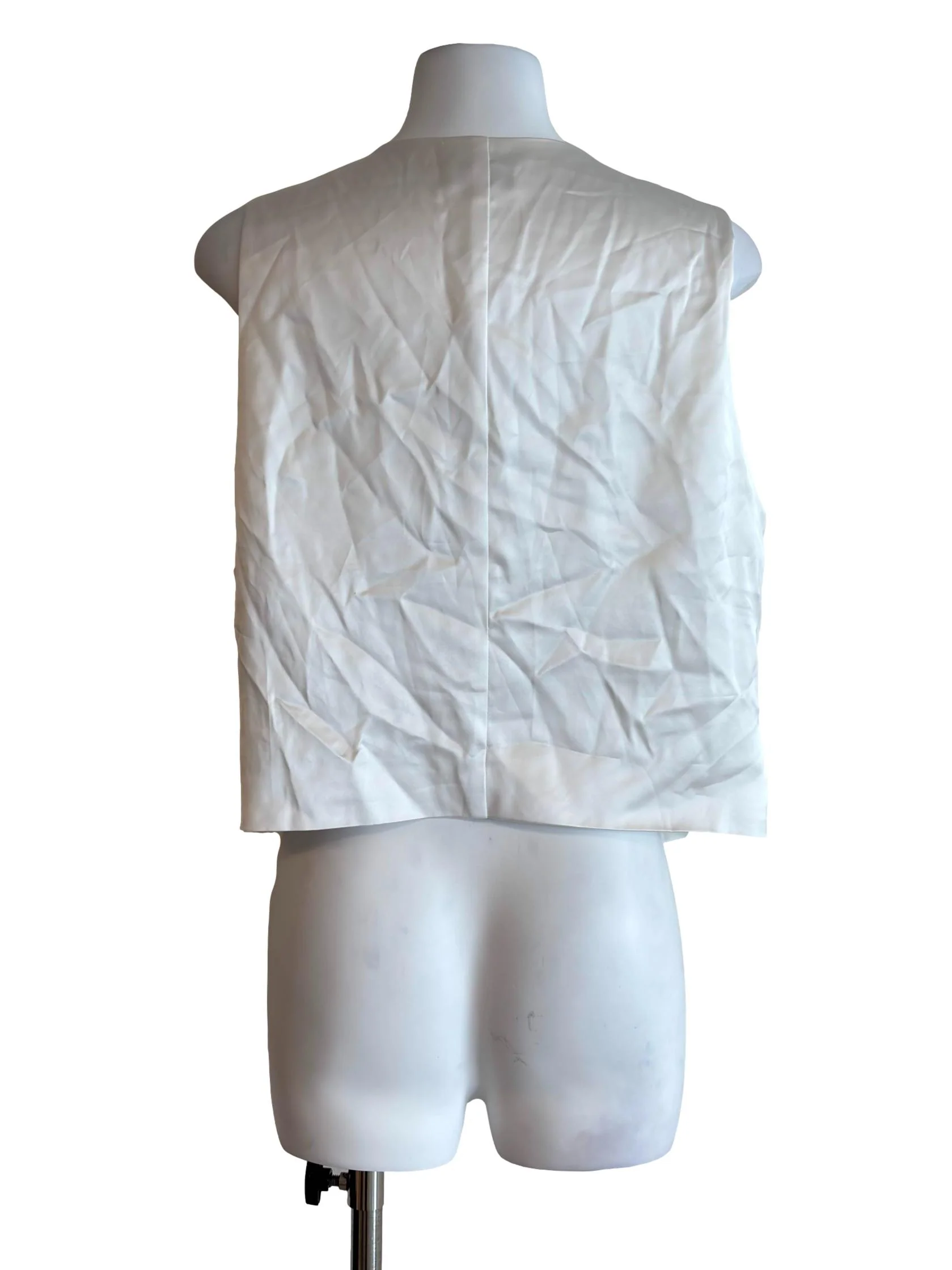 Pearl White Satin Vest Top - Image 2