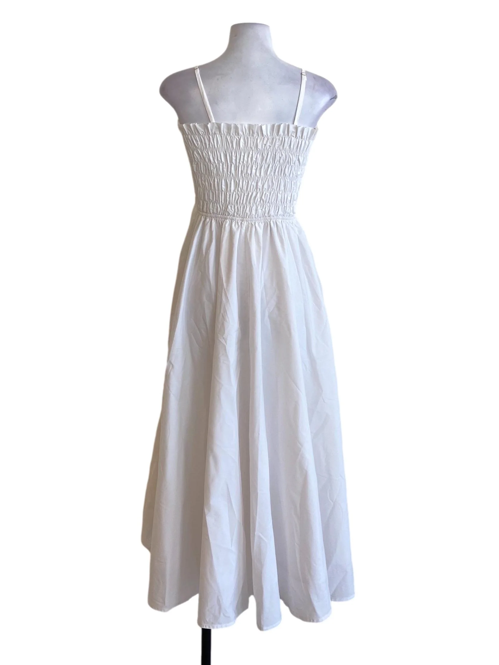 Pearl White Spaghetti Strap A-Line Dress - Image 2