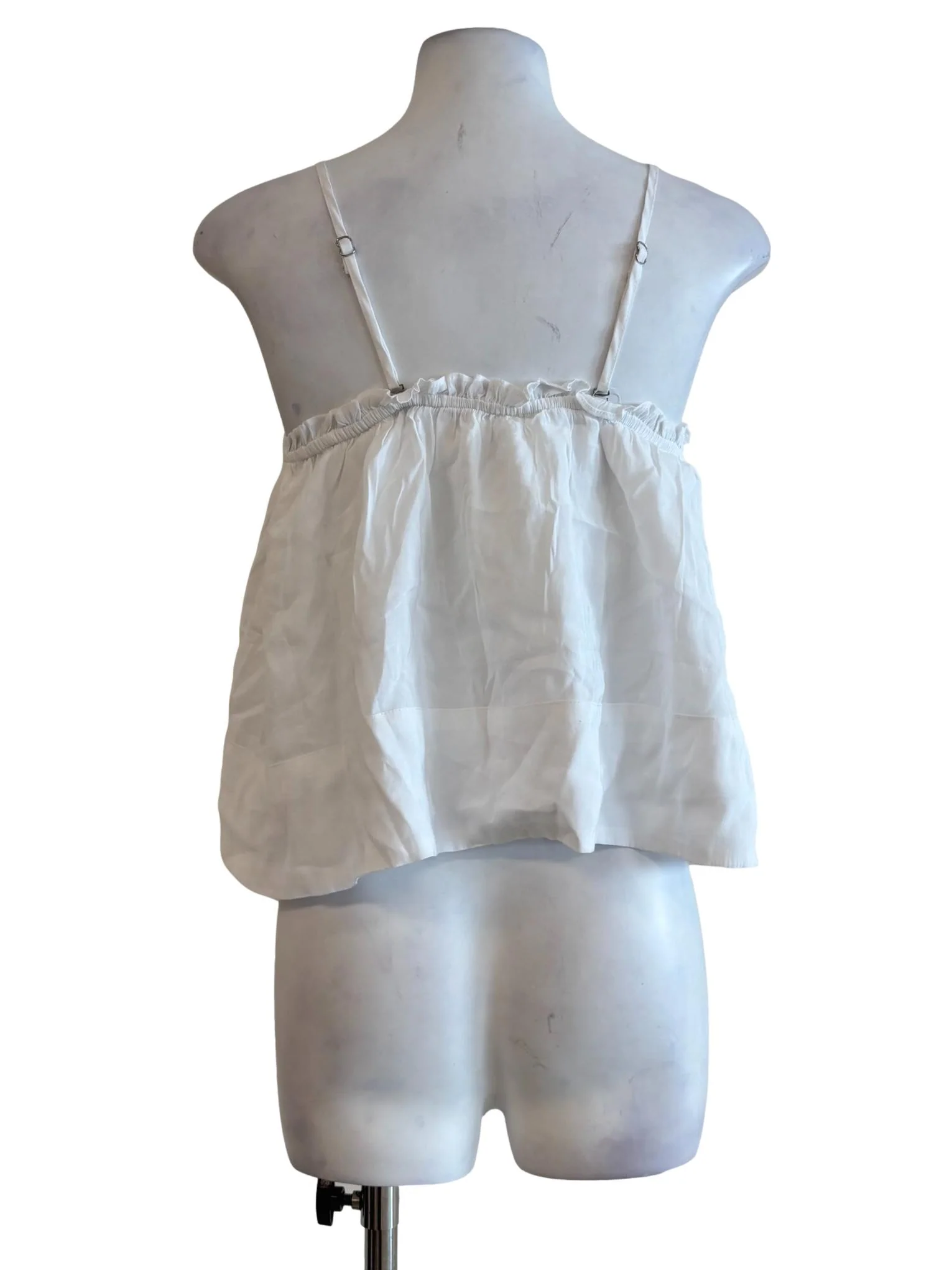 Pearl White Spaghetti Strap Cotton Top - Image 2