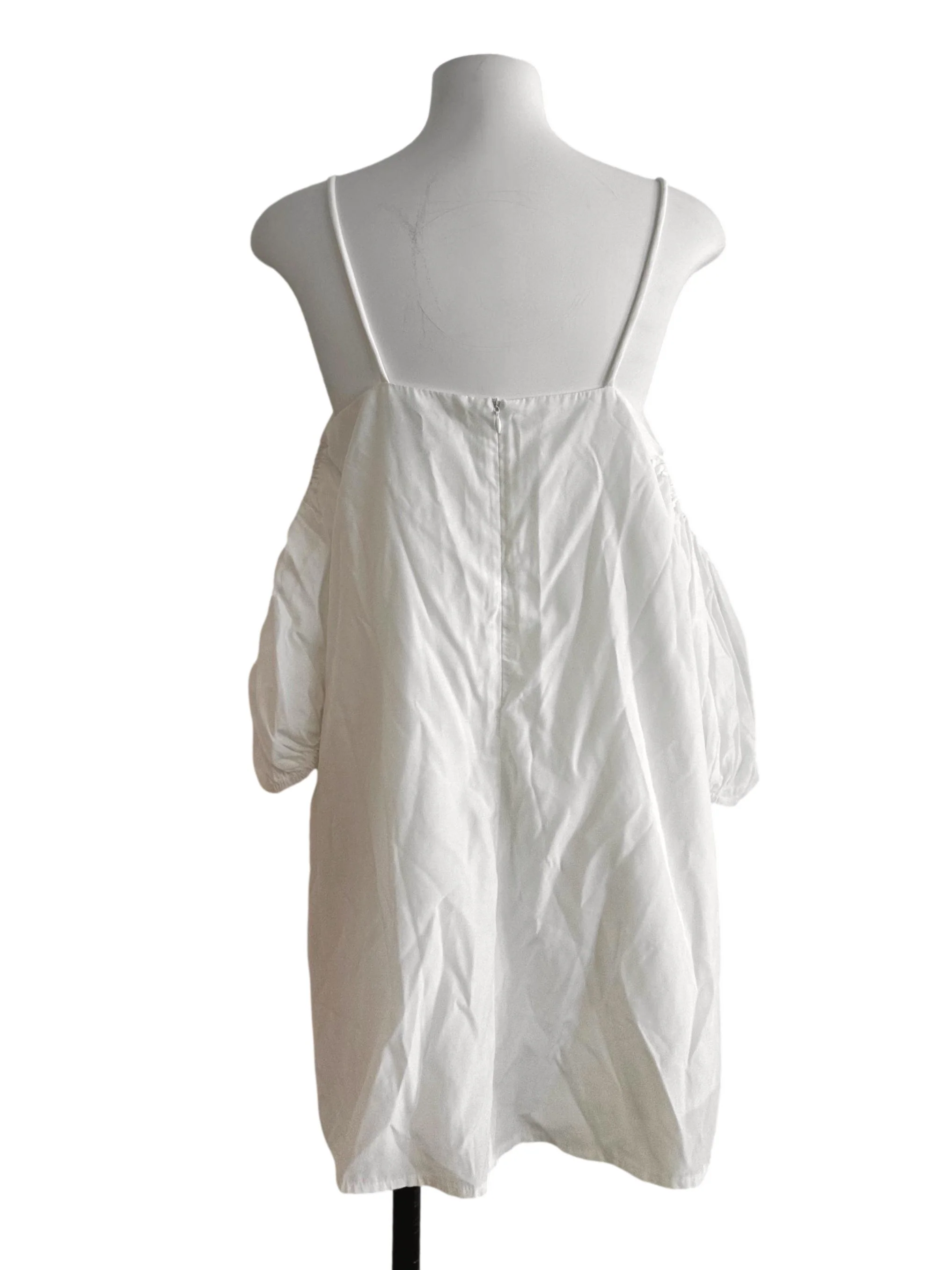 Pearl White Square Neck Off Shoulder Dress TTR - Image 2