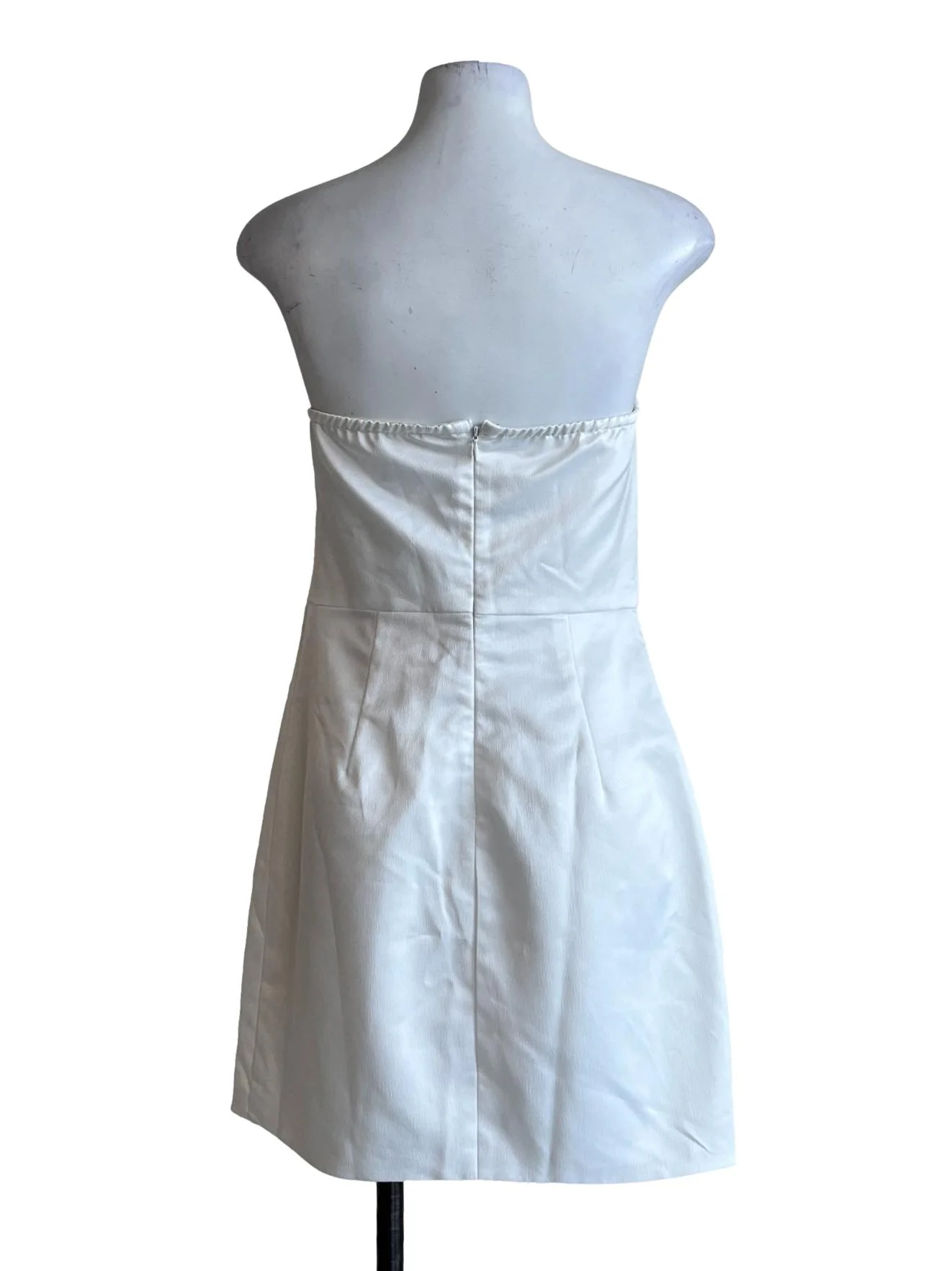 Pearl White Strapless Mini Dress - Image 2