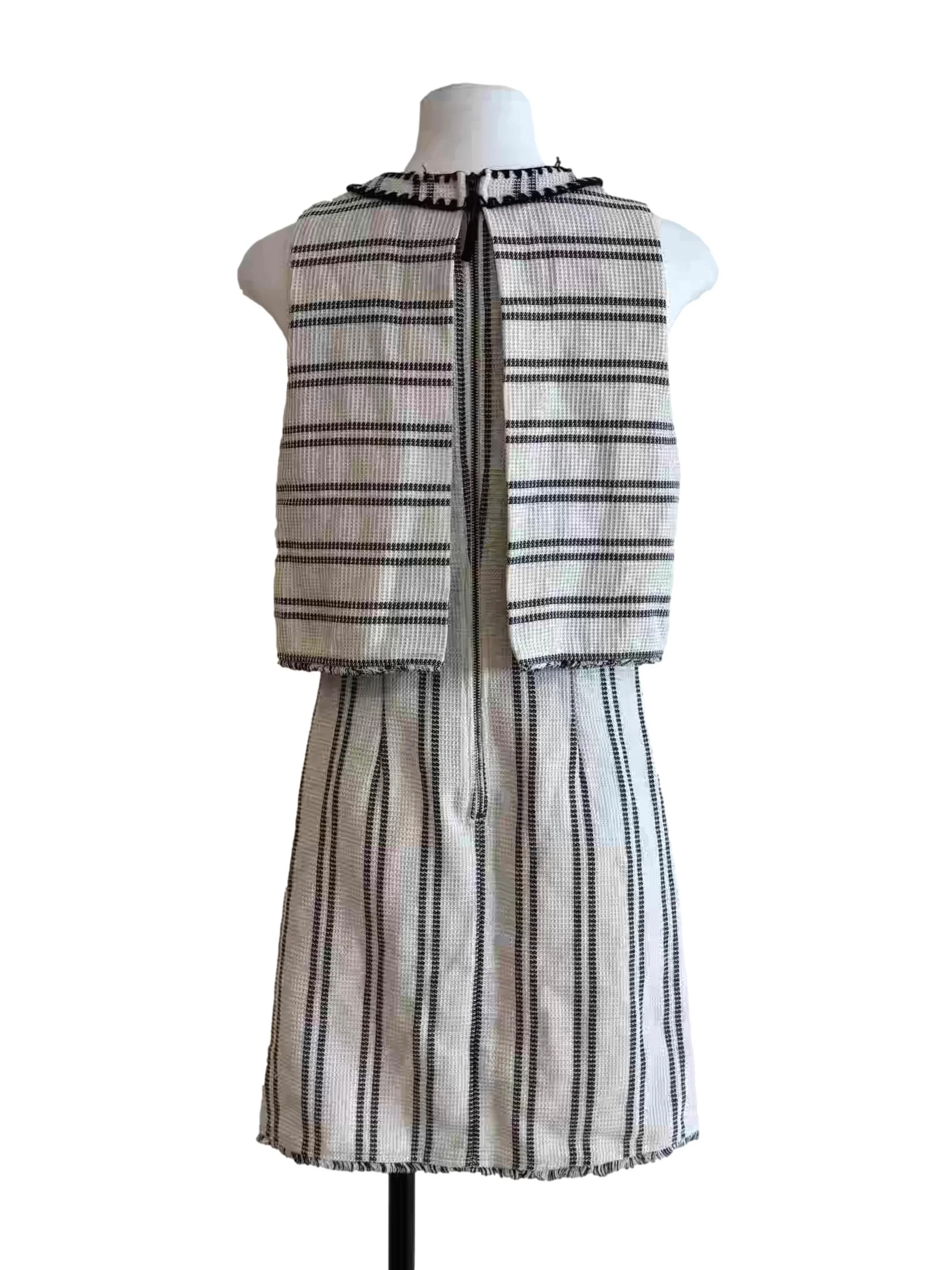 Pearl White Striped Mini Dress - Image 2