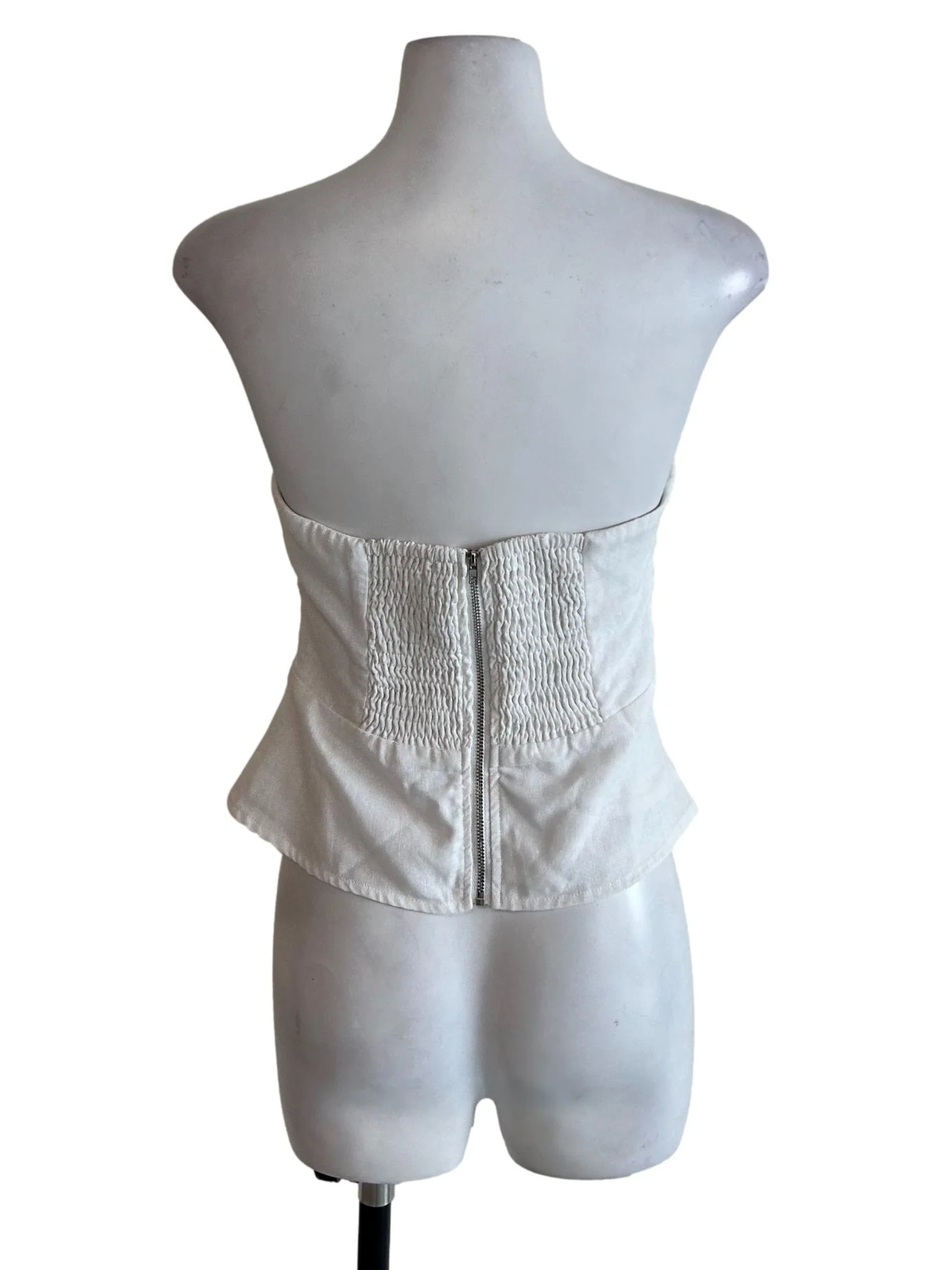 Pearl White Sweetheart Neckline Top - Image 2